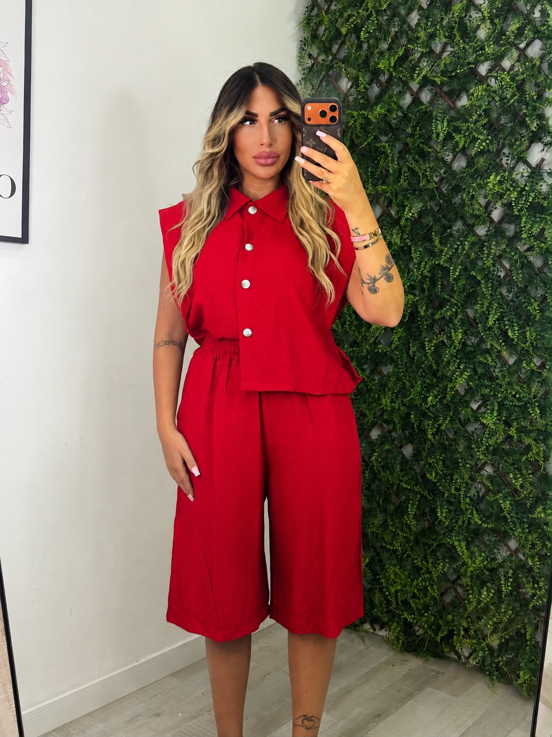 COORDINATO MAXI BERMUDA - ROSSO