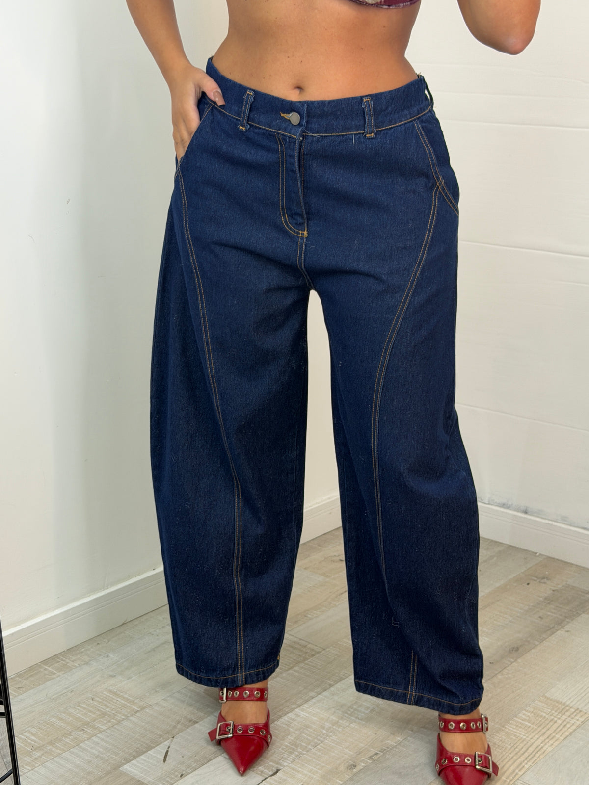 JEANS WIDE LEG - LAVAGGIO BLU SCURO