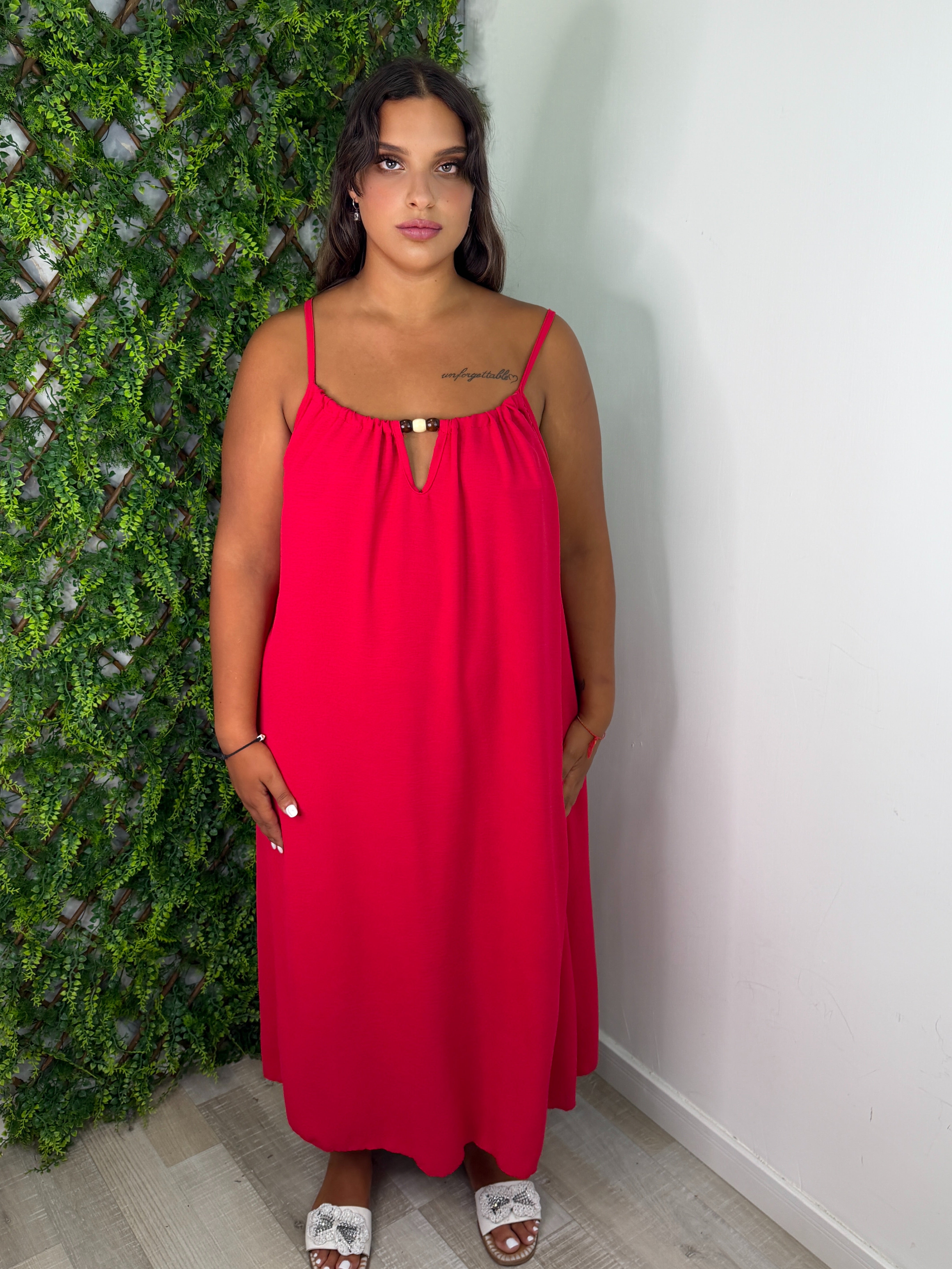 DRESS SANTORINI ROSSO