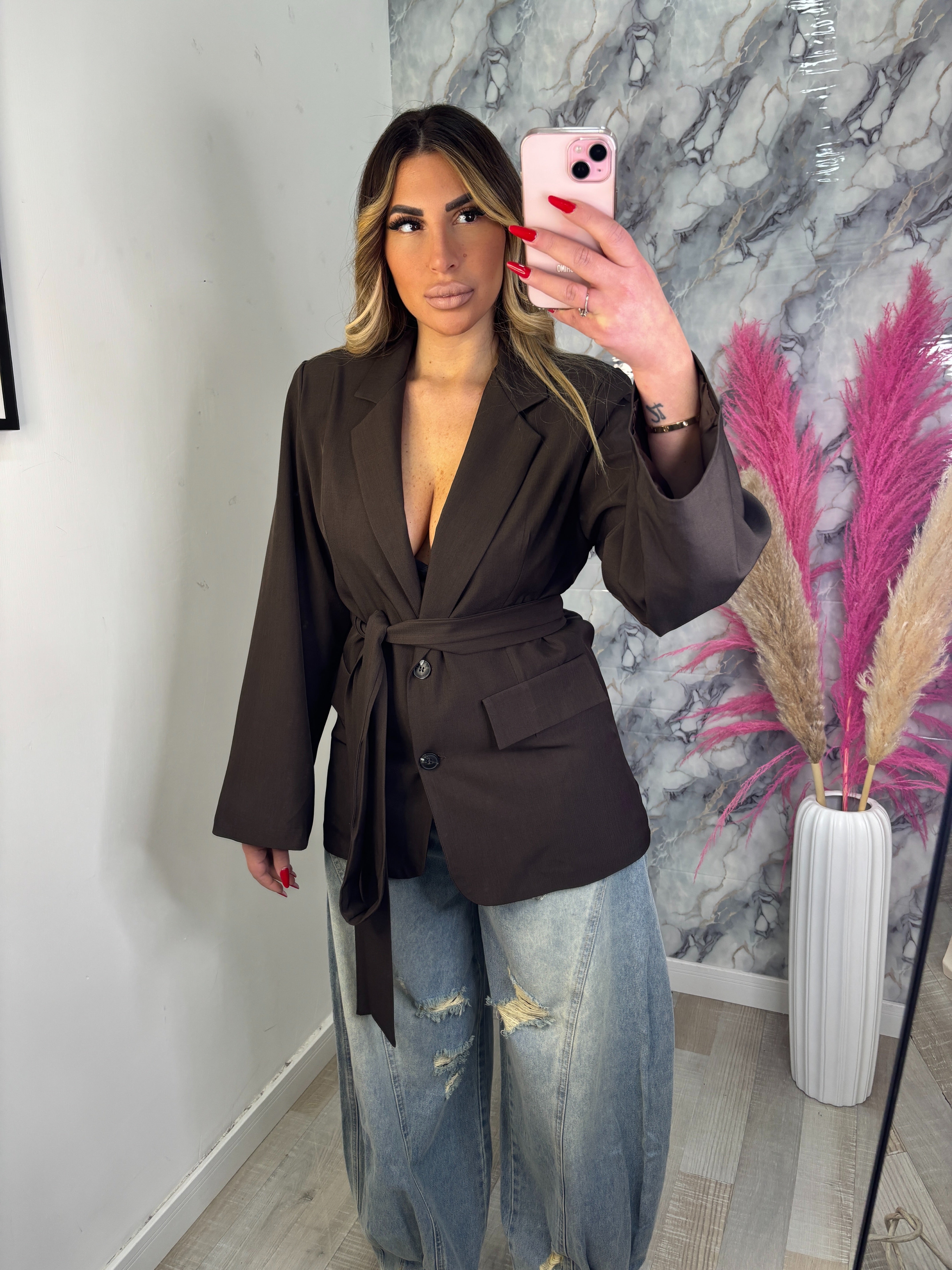 GIACCA CINTURA CIOCCOLATO