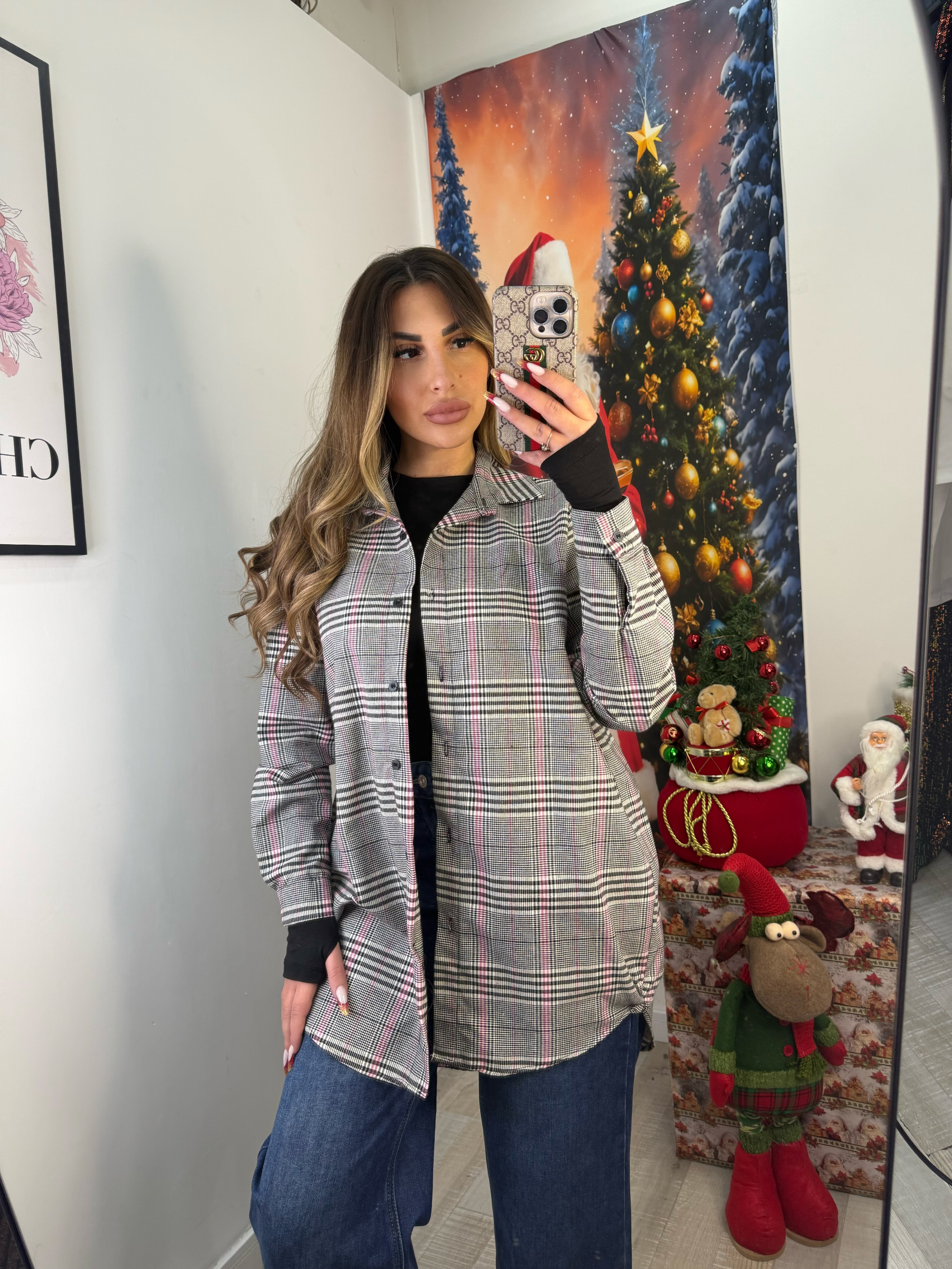 CAMICIA QUADRONI GRIGIO