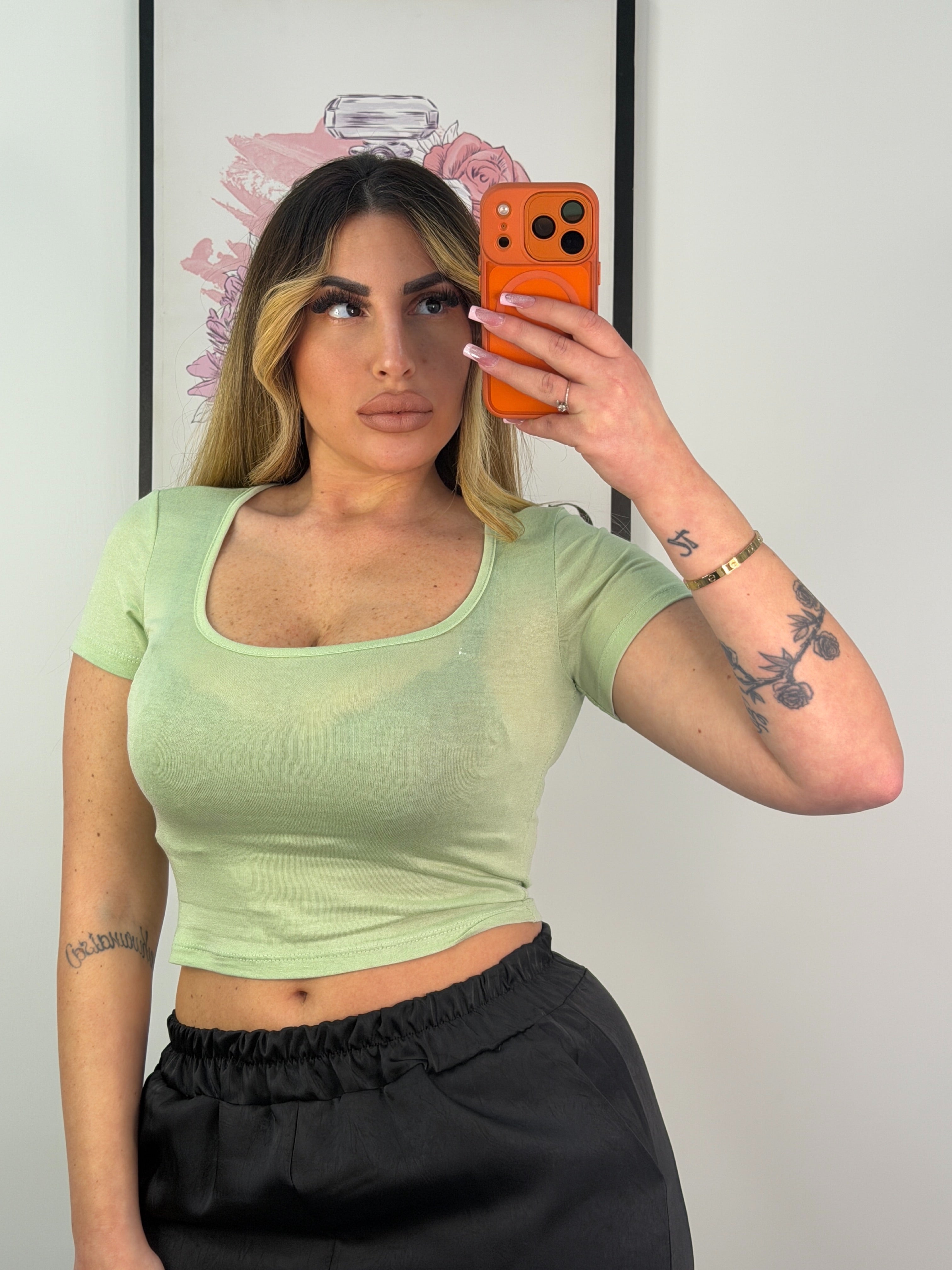T-SHIRT CROP COTONE