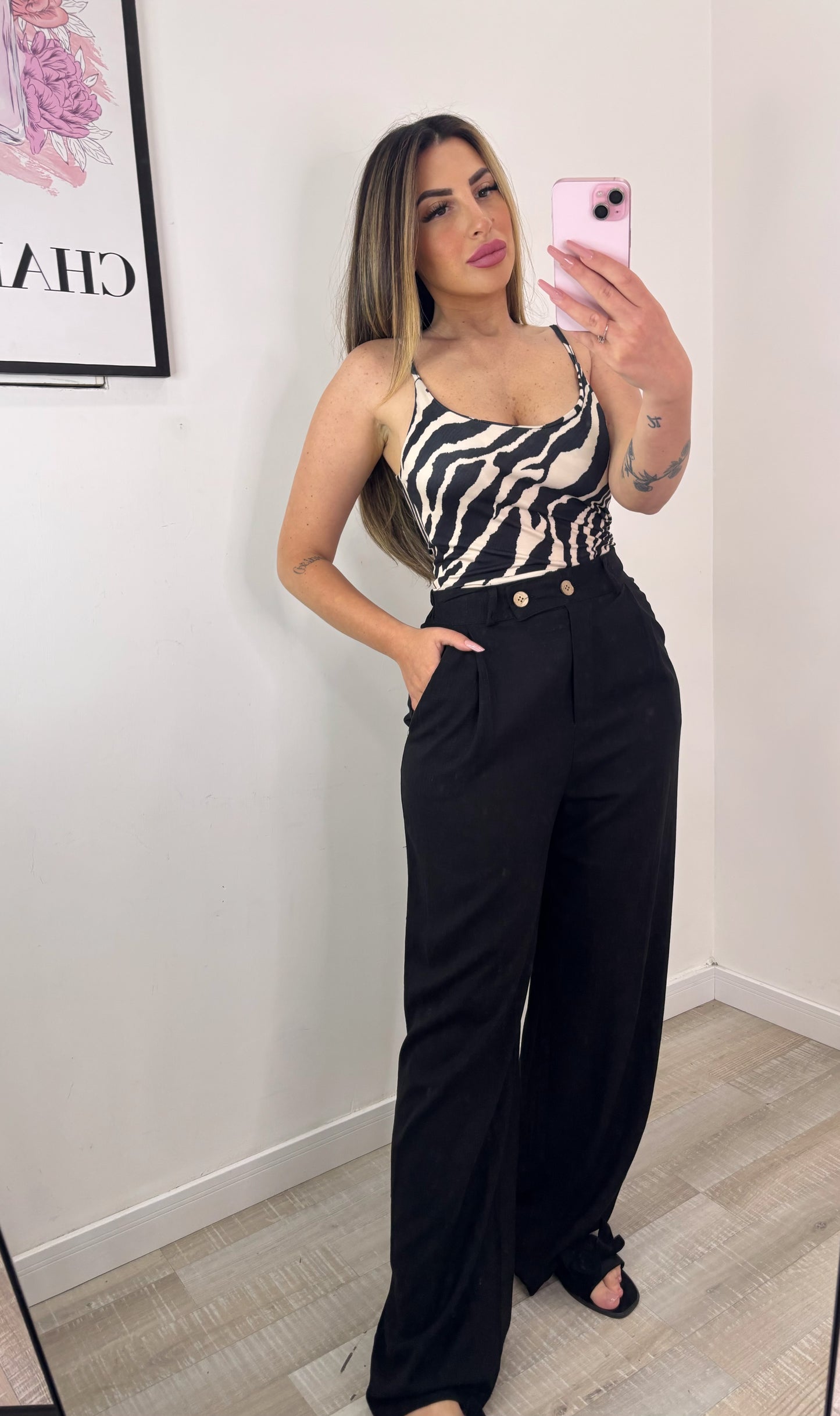 PANTALONE SEMI LINO DOPPIO BOTTONE