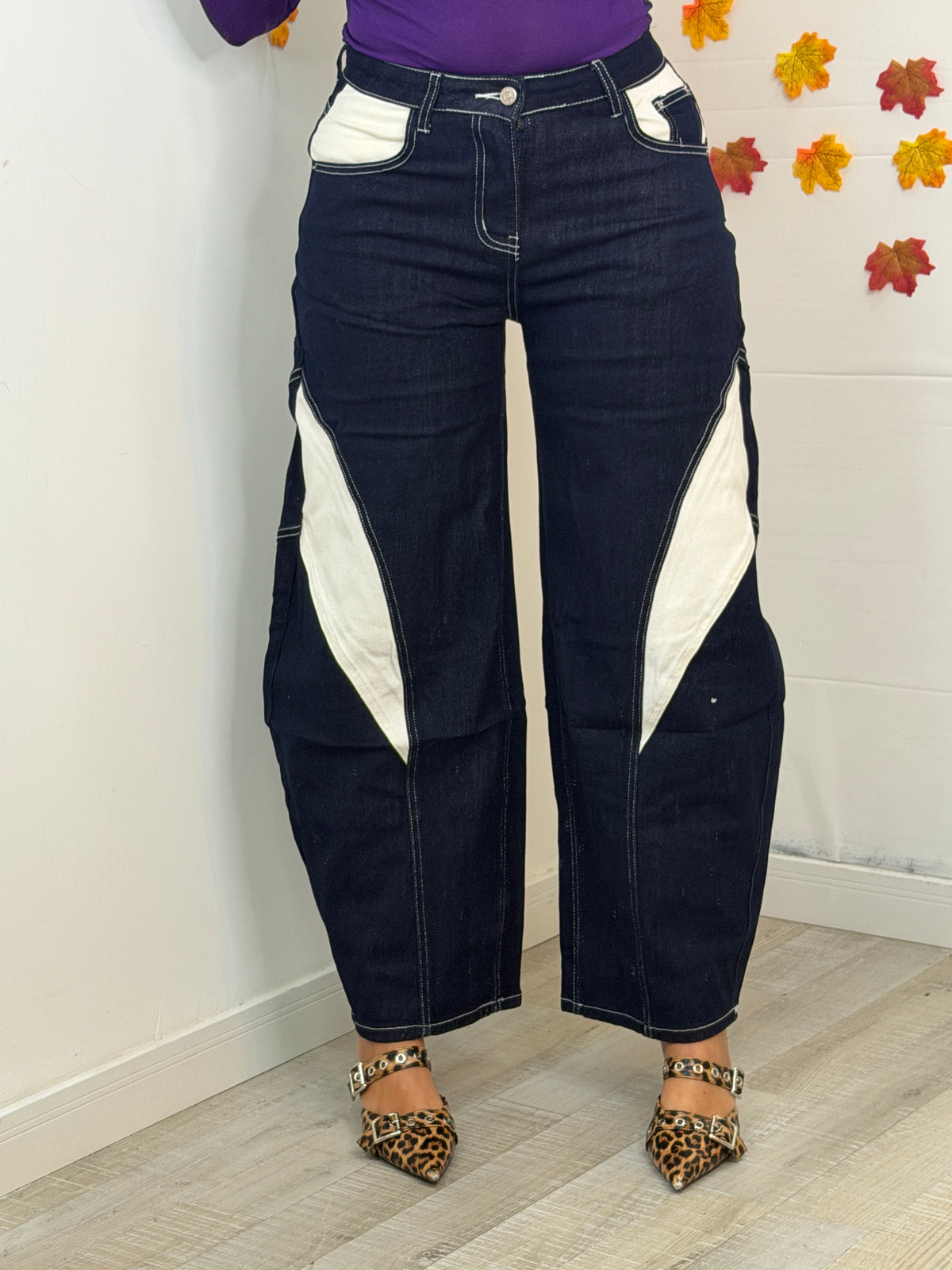 JEANS BALLOON BICOLORE