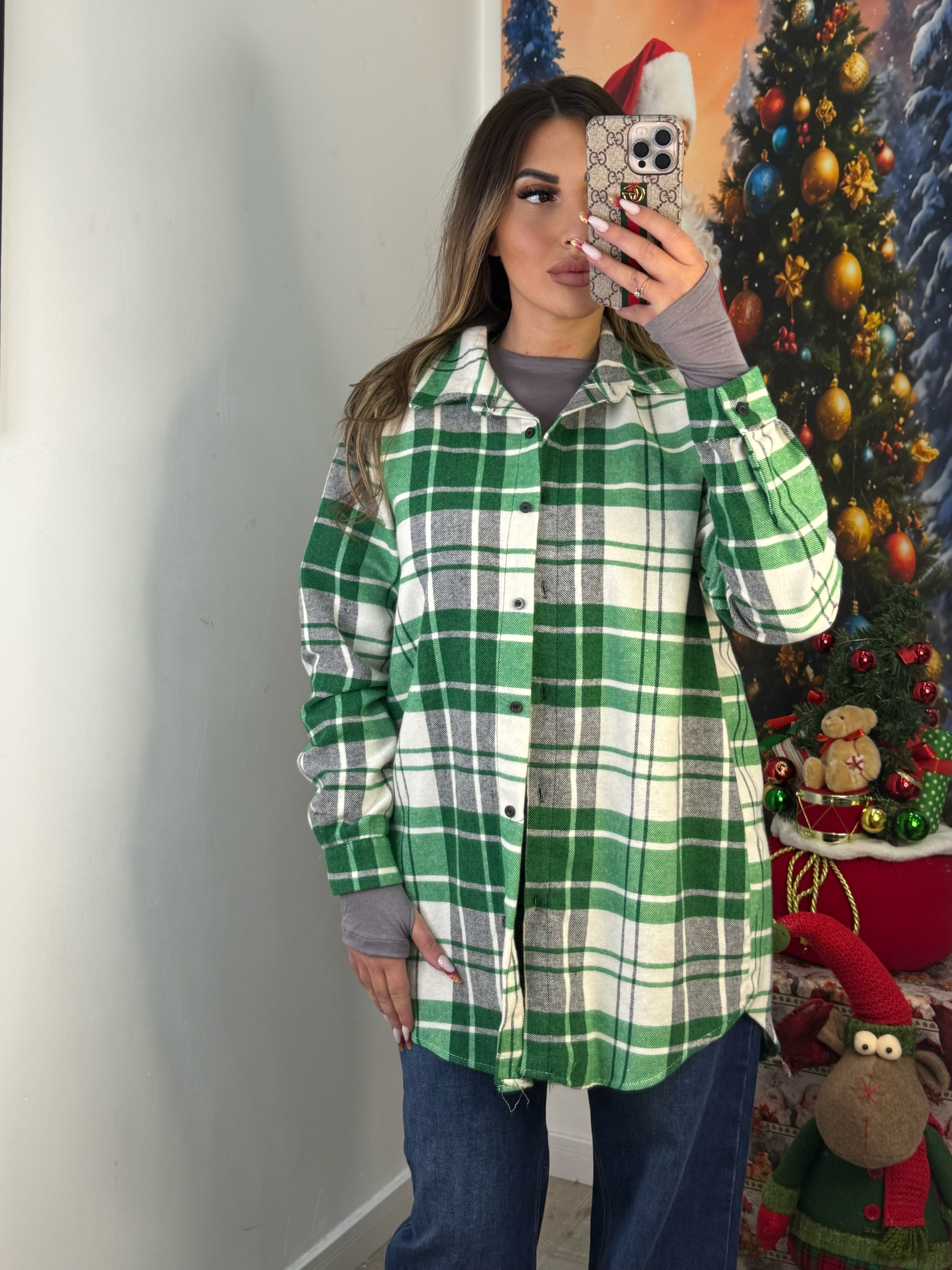 CAMICIA QUADRONI VERDE