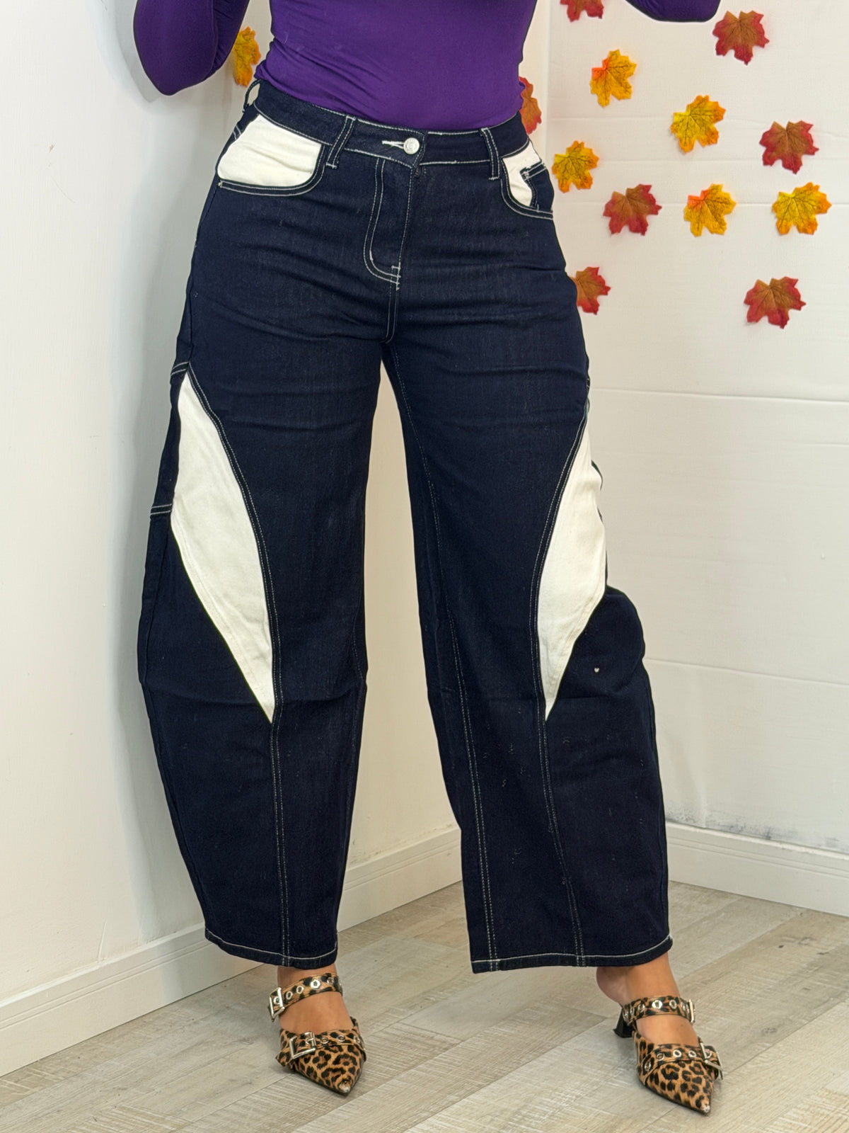 JEANS BALLOON BICOLORE