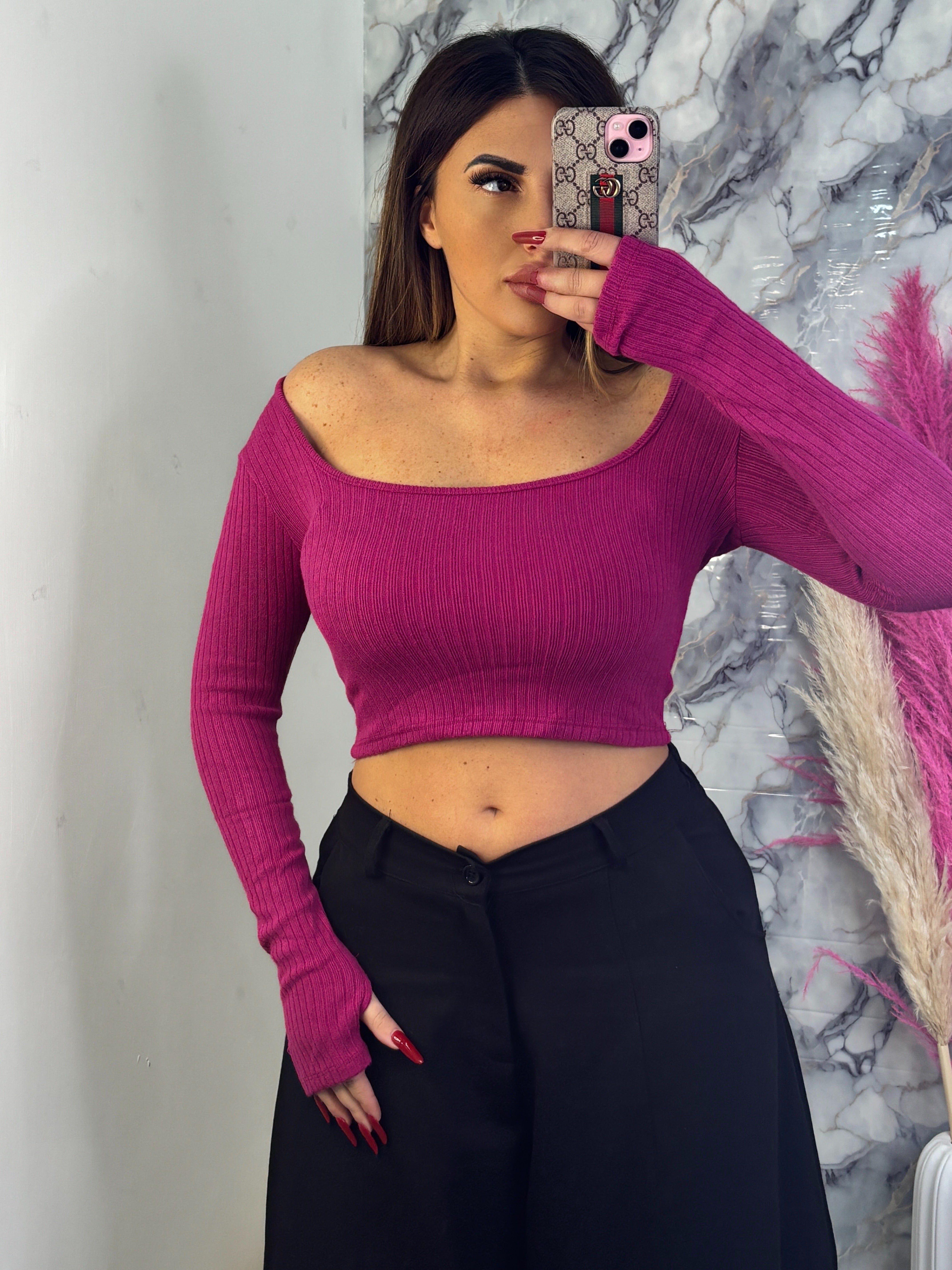MAGLIA CROP GUANTO