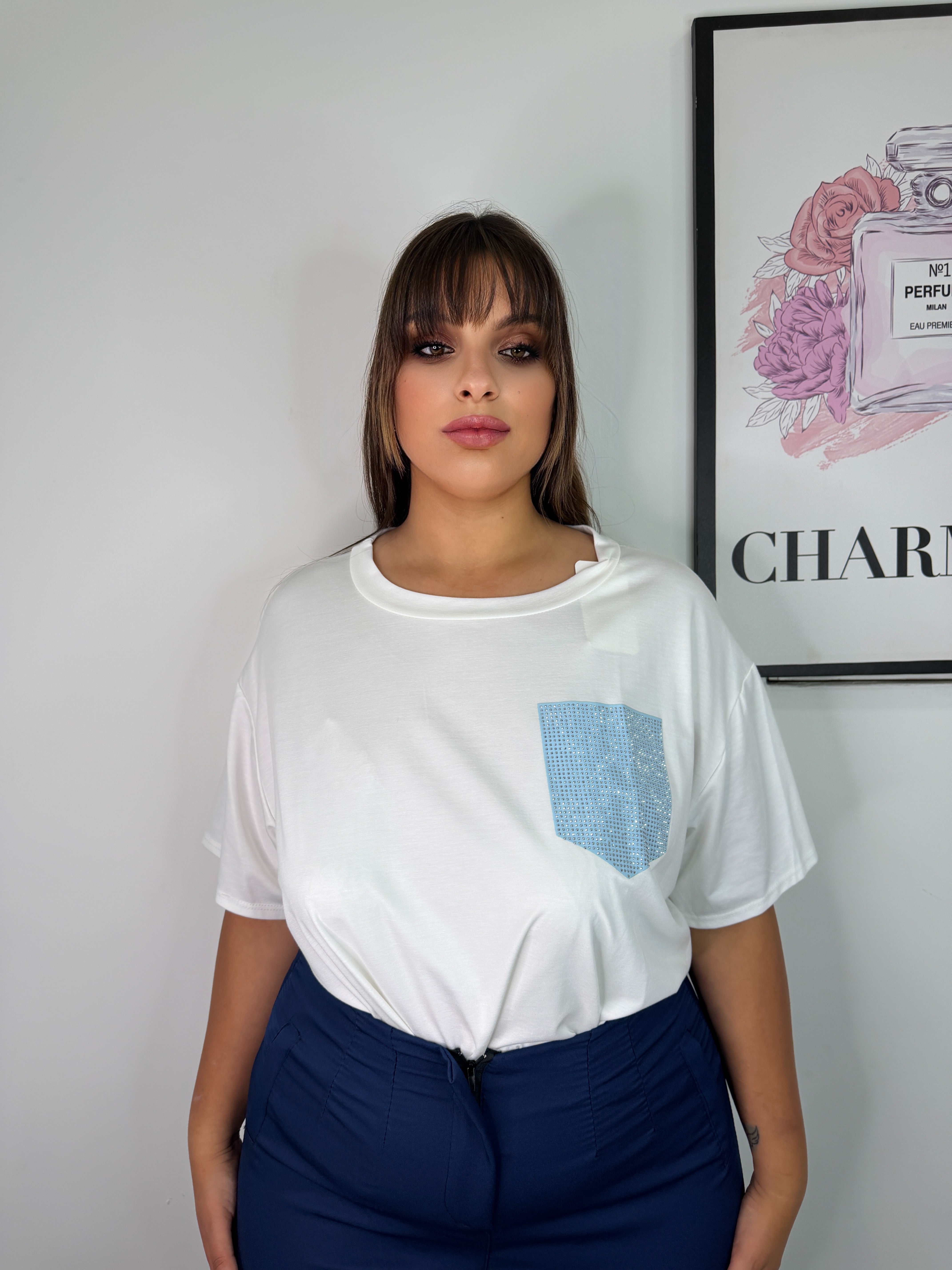 T-SHIRT TASCA BRILLANTINATA