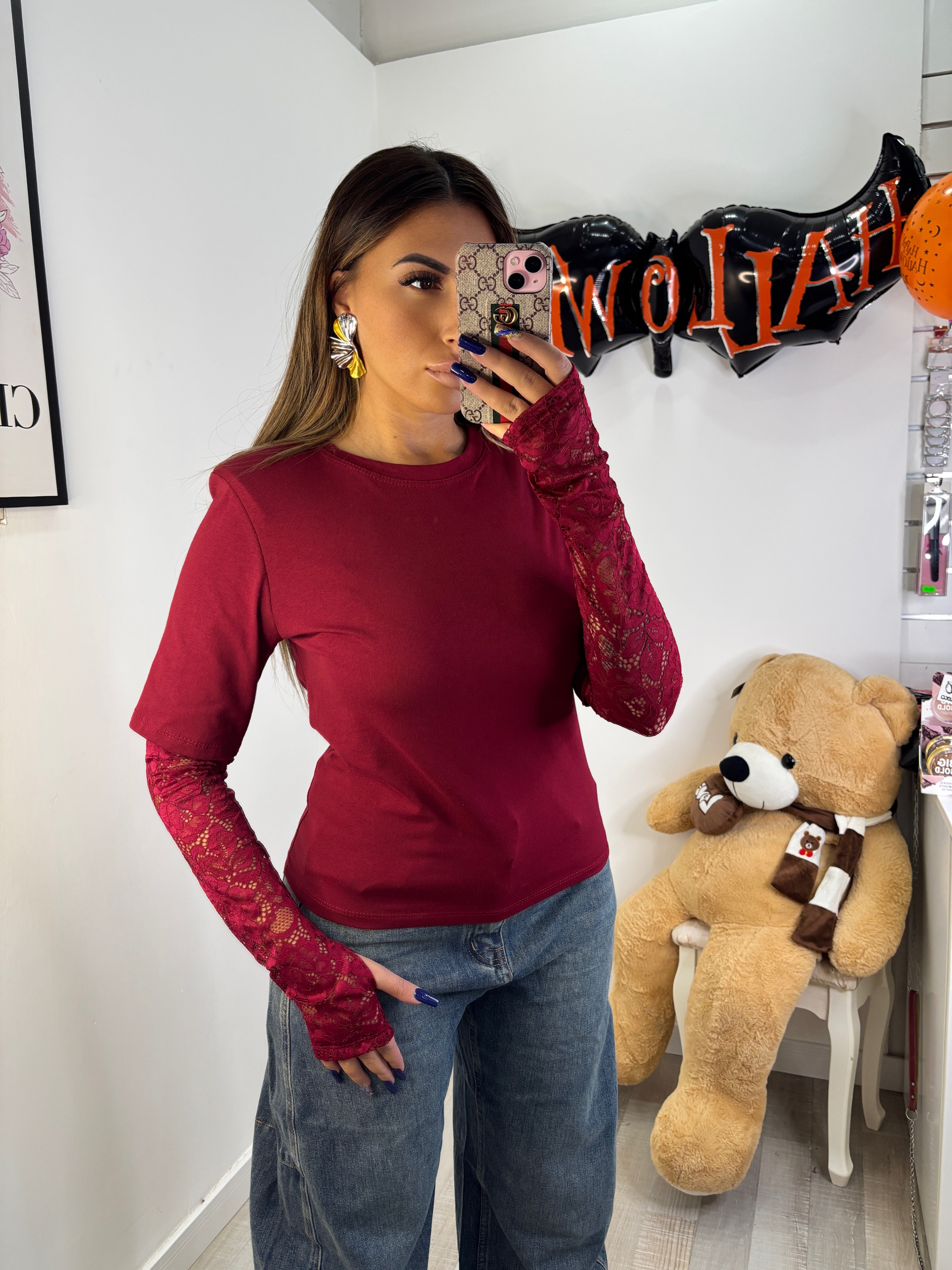 MAGLIA MANICA MERLETTO