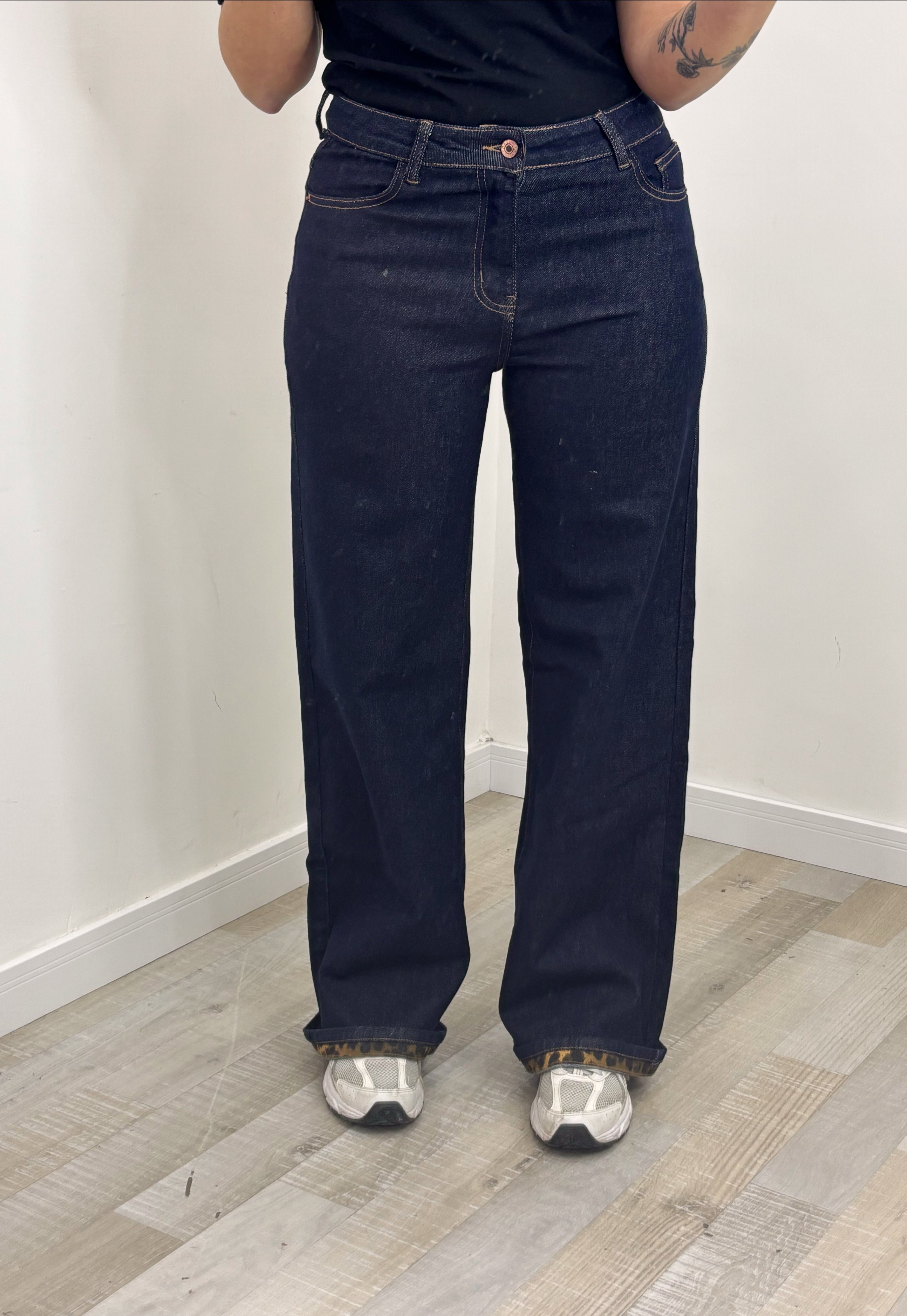 JEANS INSERTI LEOPARDATI