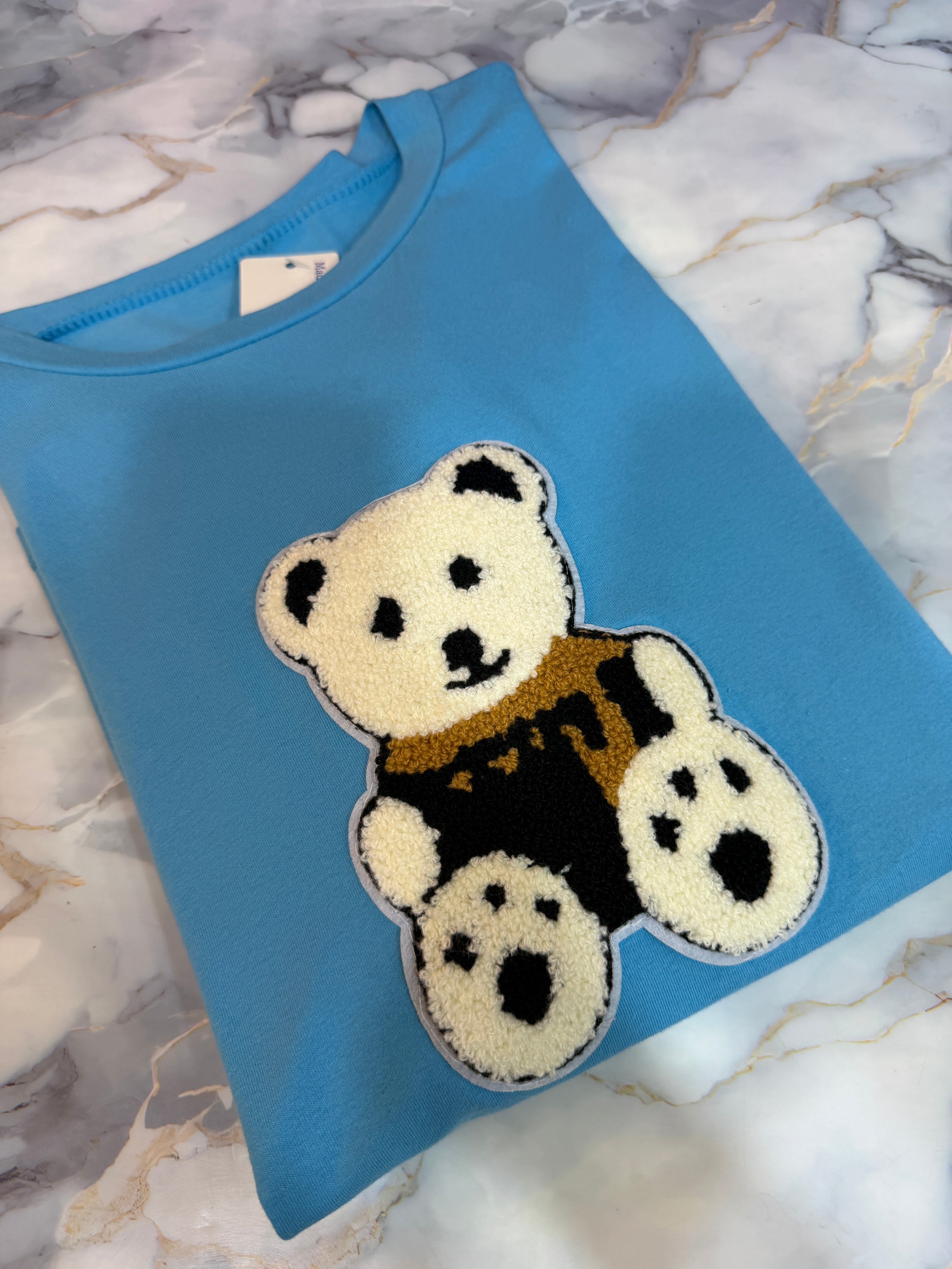T-SHIRT ORSETTO - CELESTE