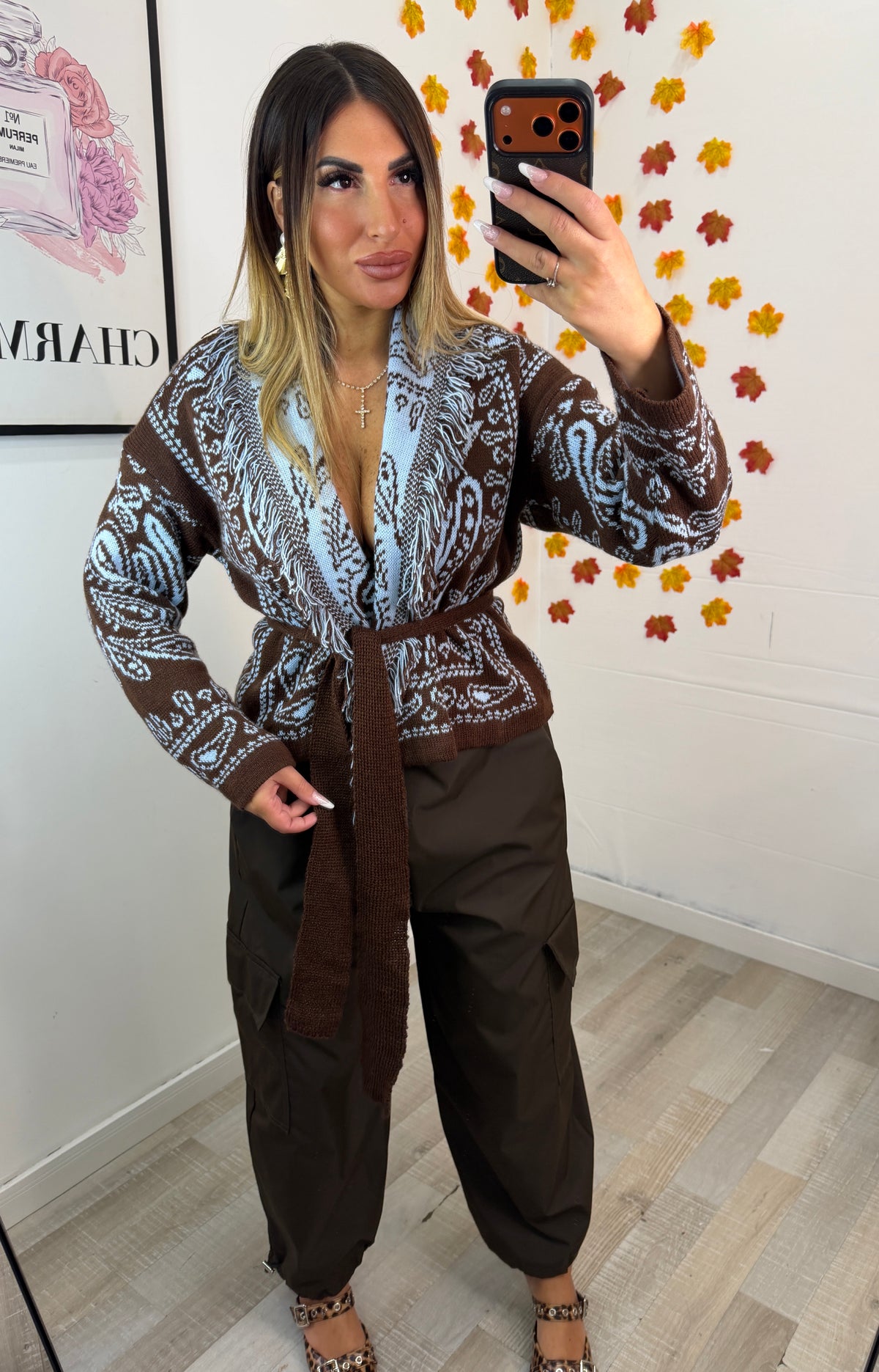 CARDIGAN CIOCCOLATO E POLVERE