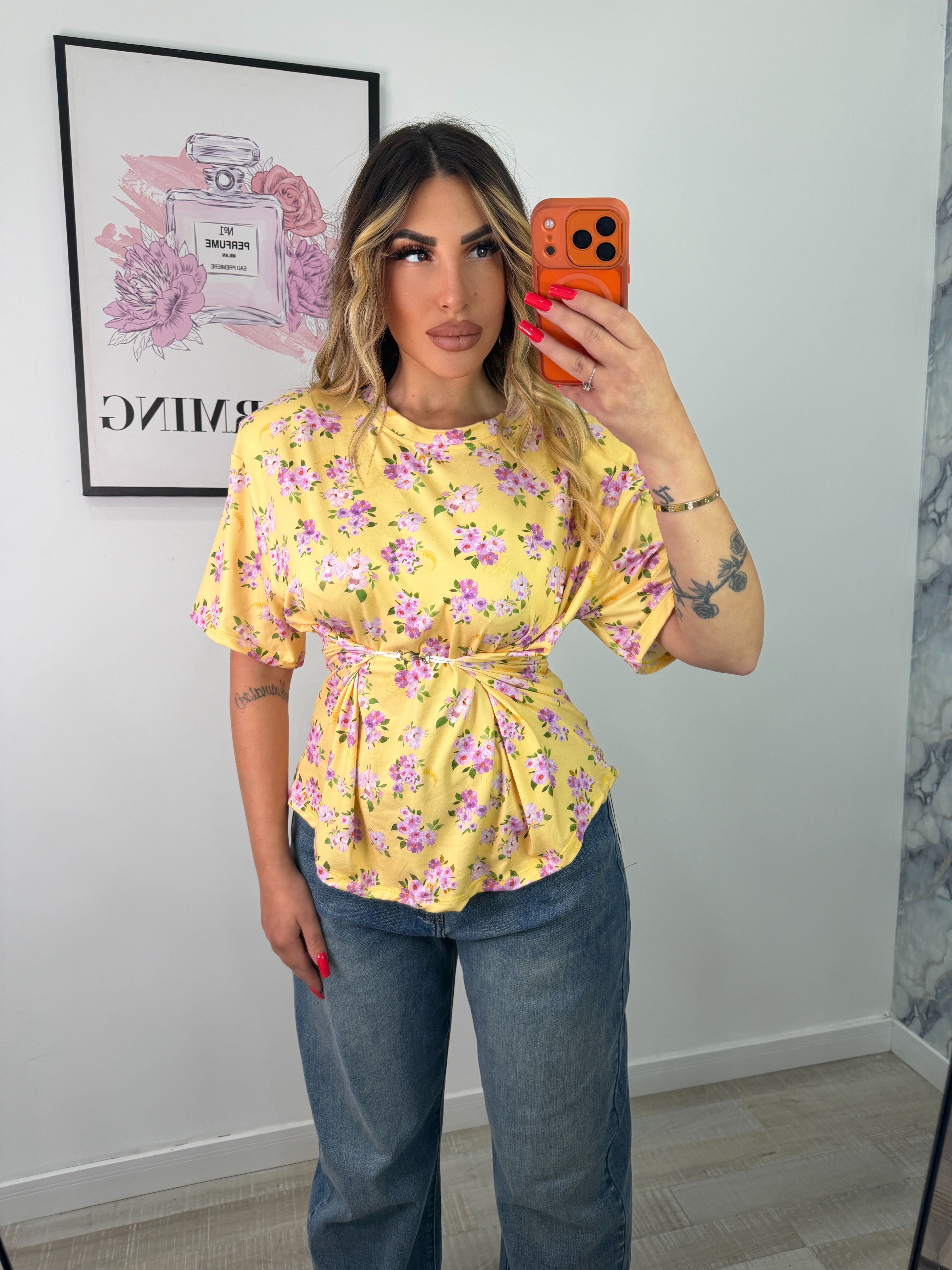 SHIRT FIORI GIALLA