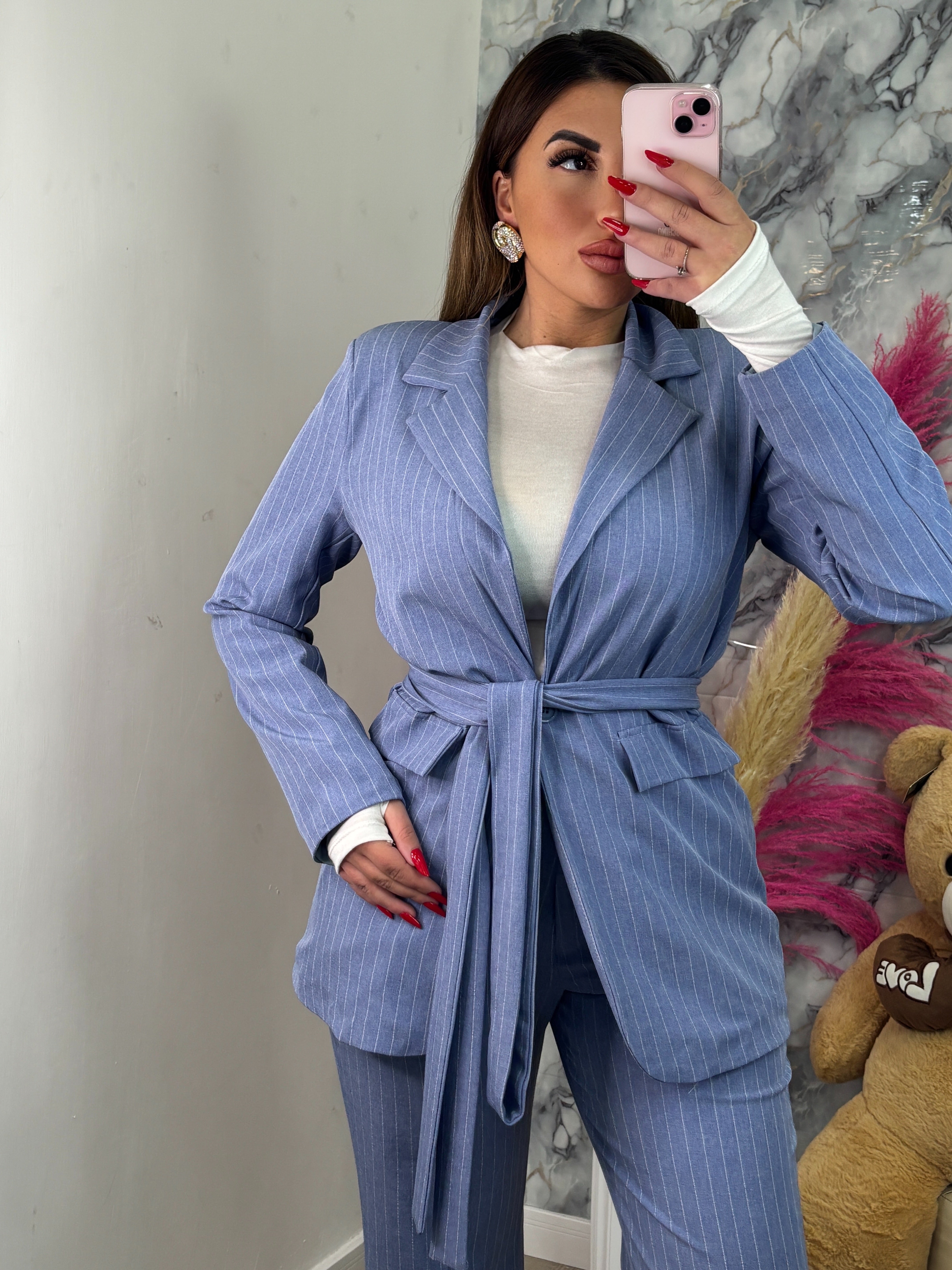 TAILLEUR GESSATO CELESTE