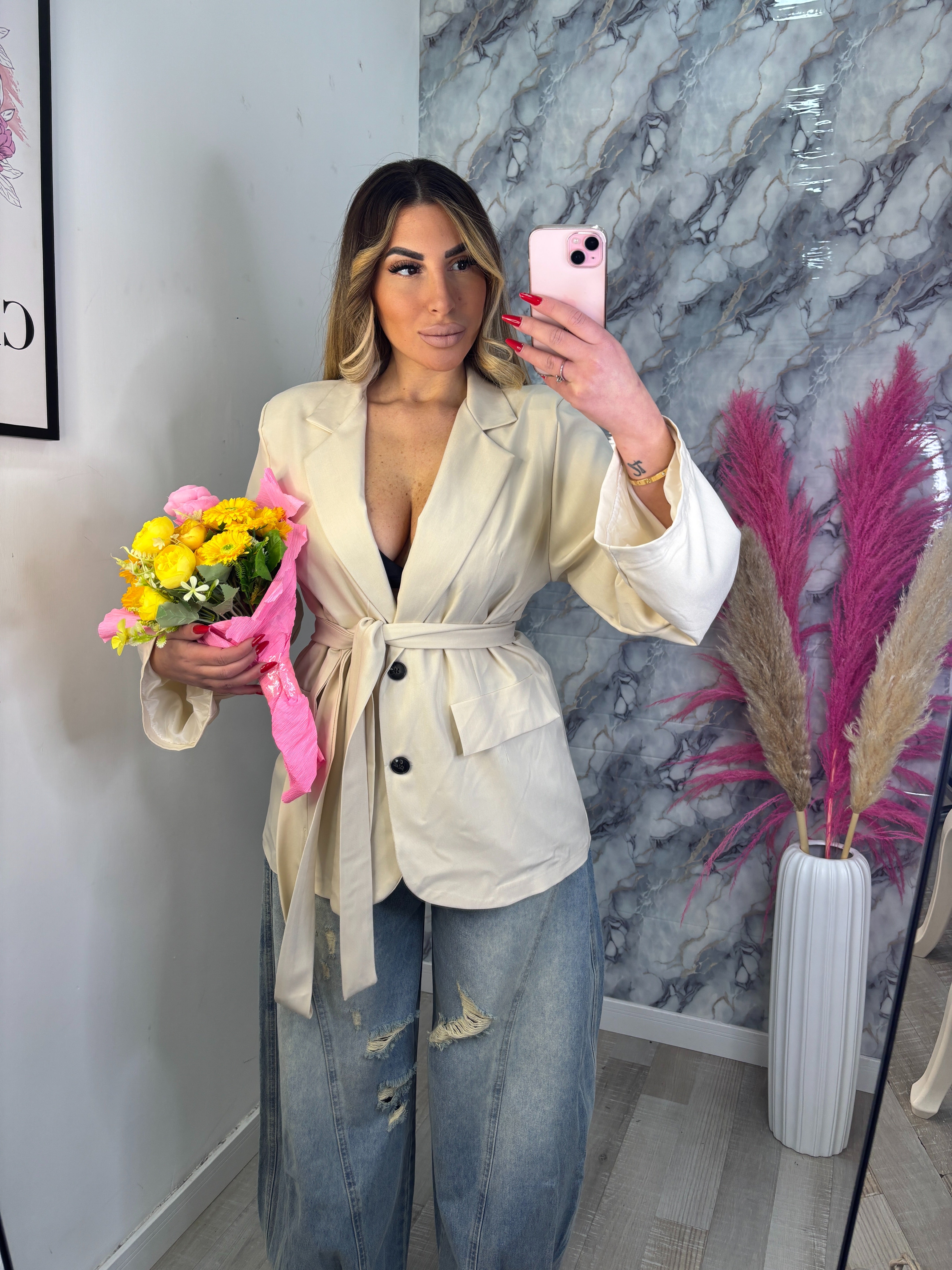 GIACCA CINTURA PANNA