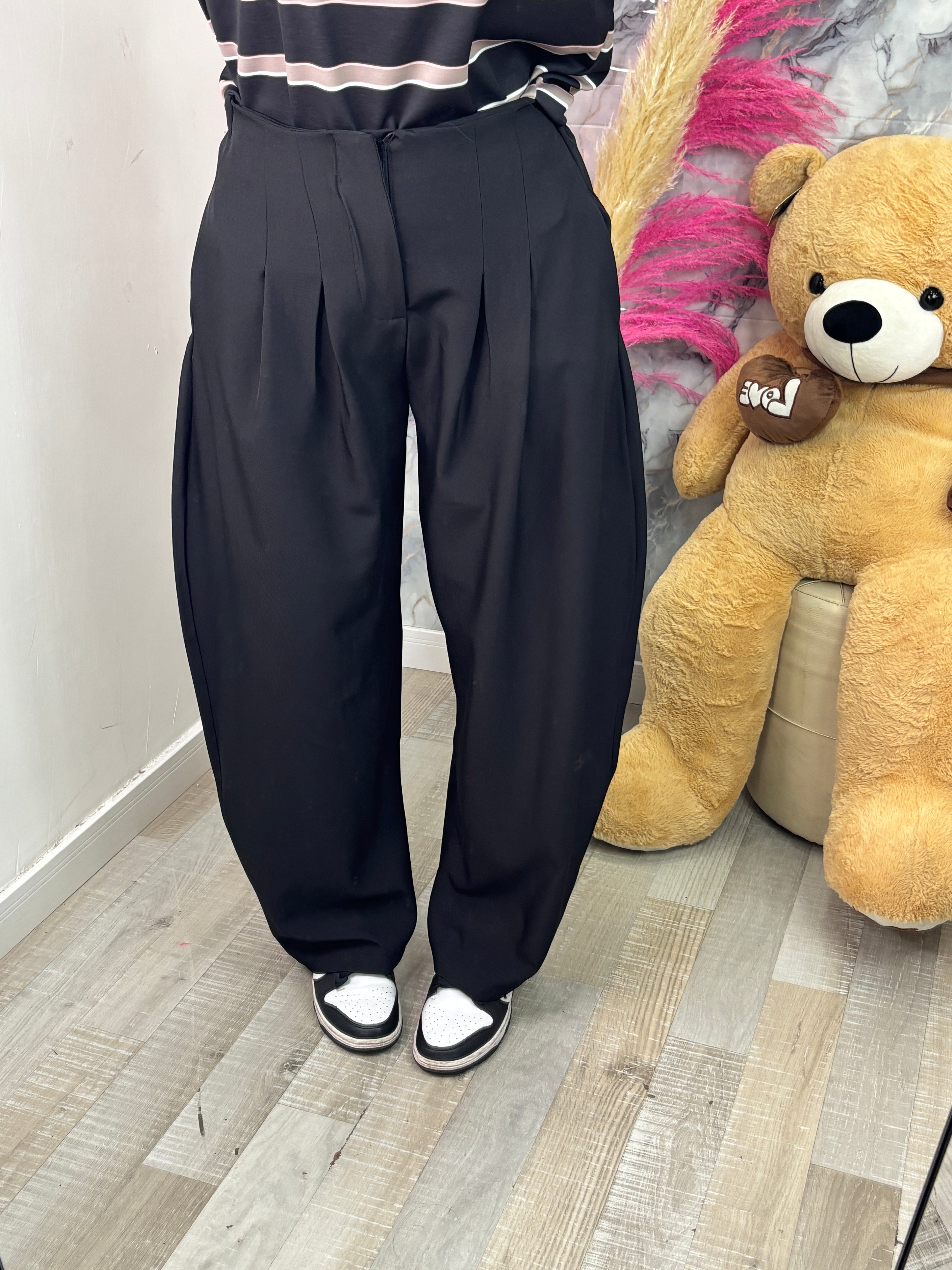 PANTALONE BALLON ZIP NERO