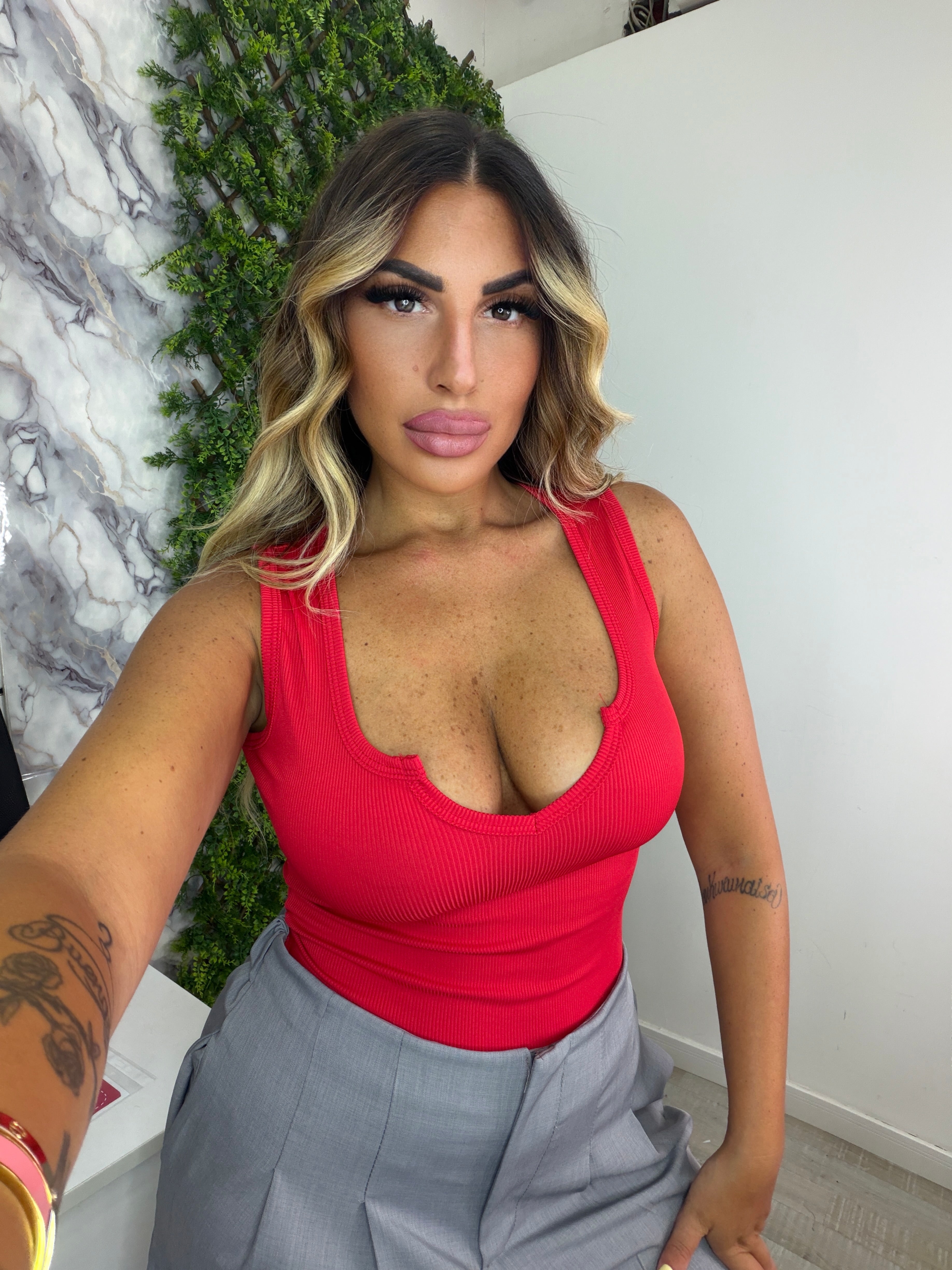 CANOTTA PUSH UP - ROSSO