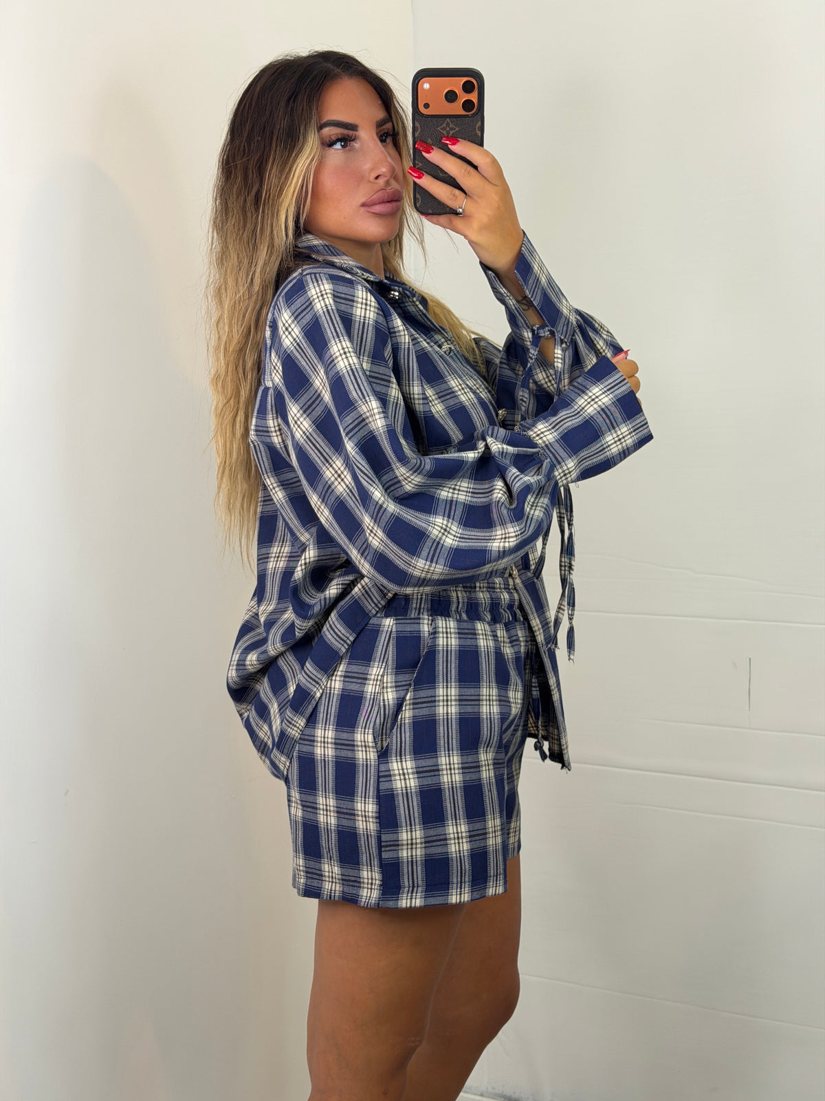COORDINATO CAMICIA + SHORTS - BLU