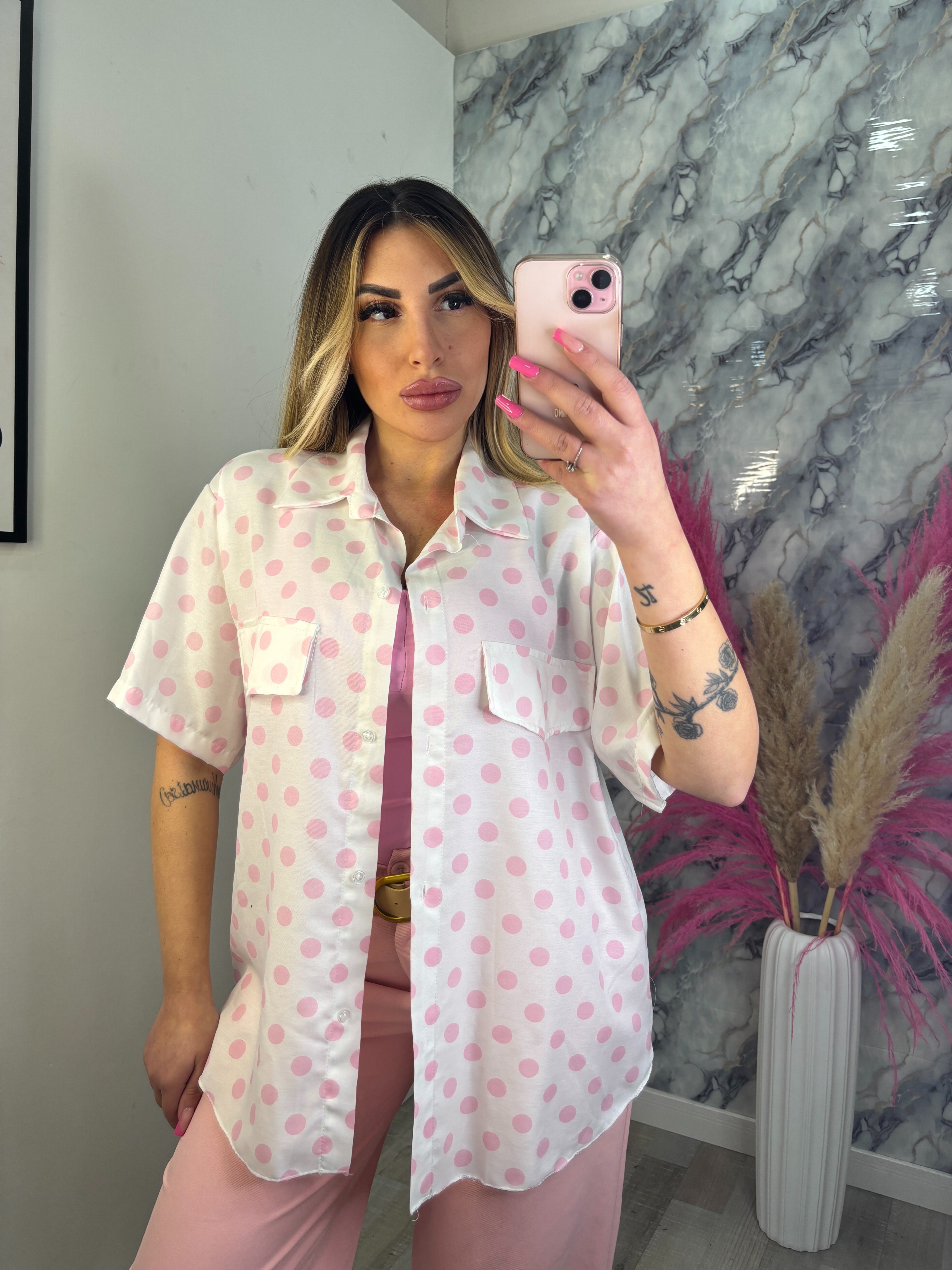 CAMICIA POIS ROSA