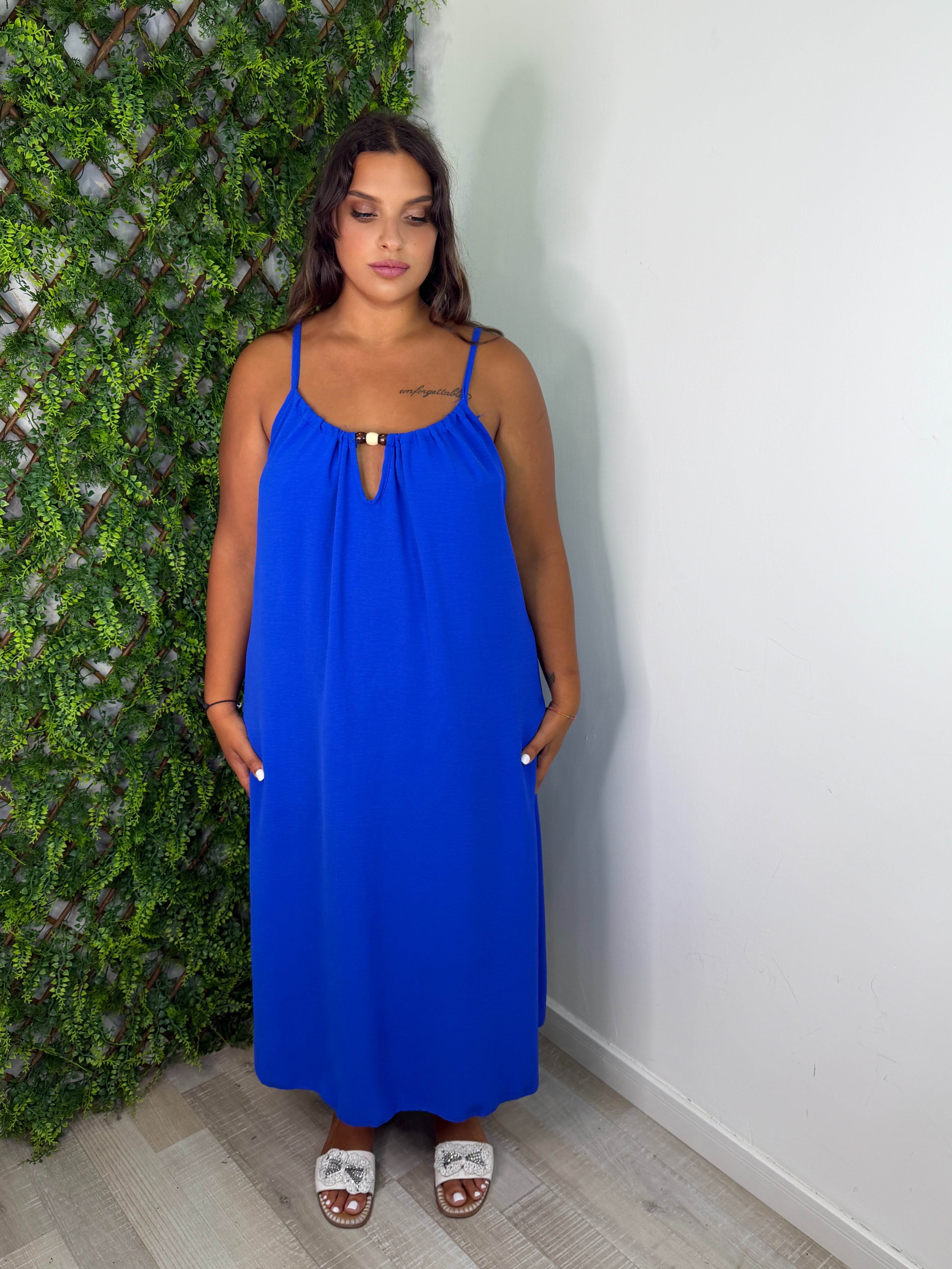 DRESS SANTORINI BLU ELETTRICO