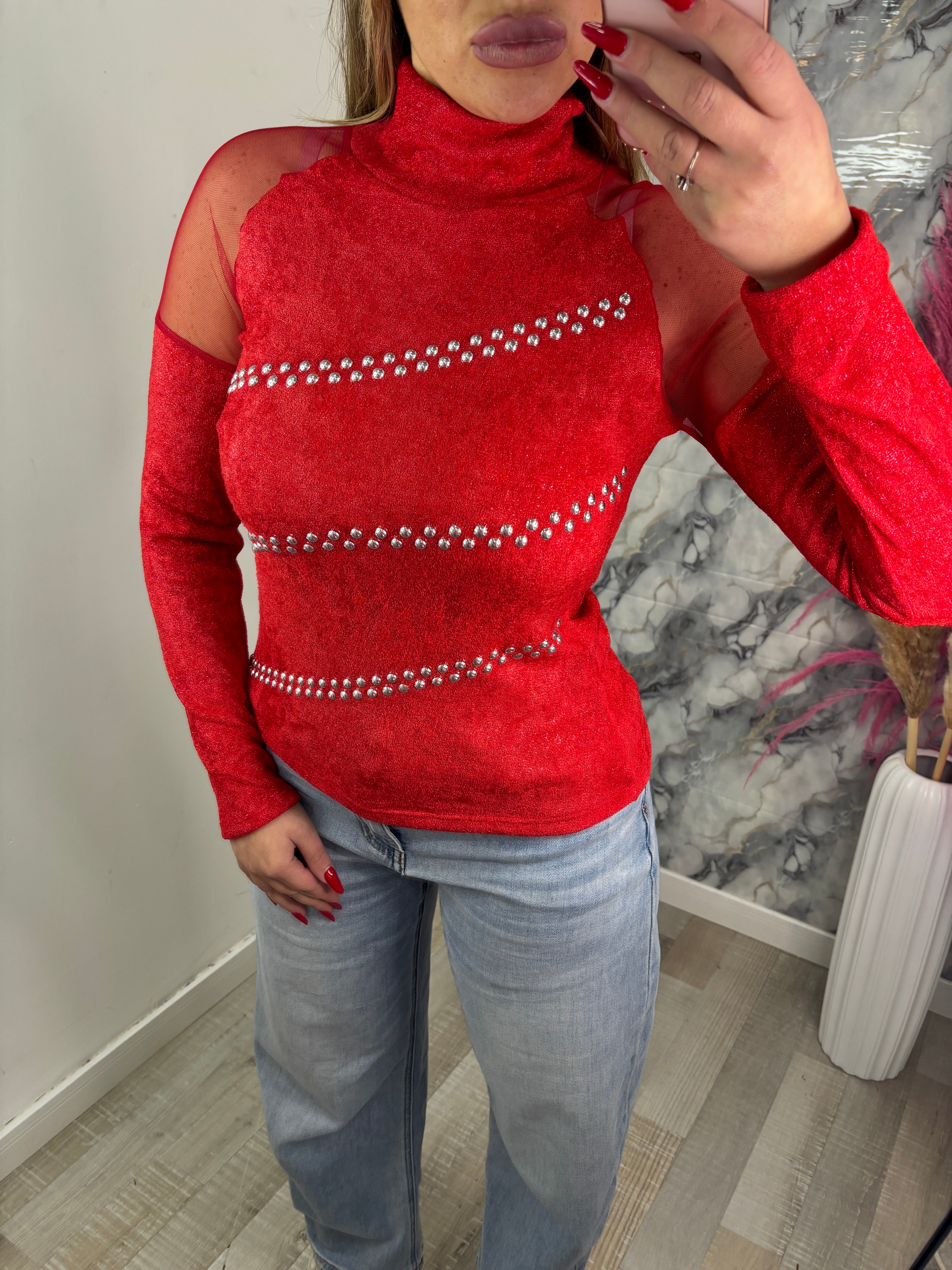 MAGLIA ROSSA BRILLANTINI