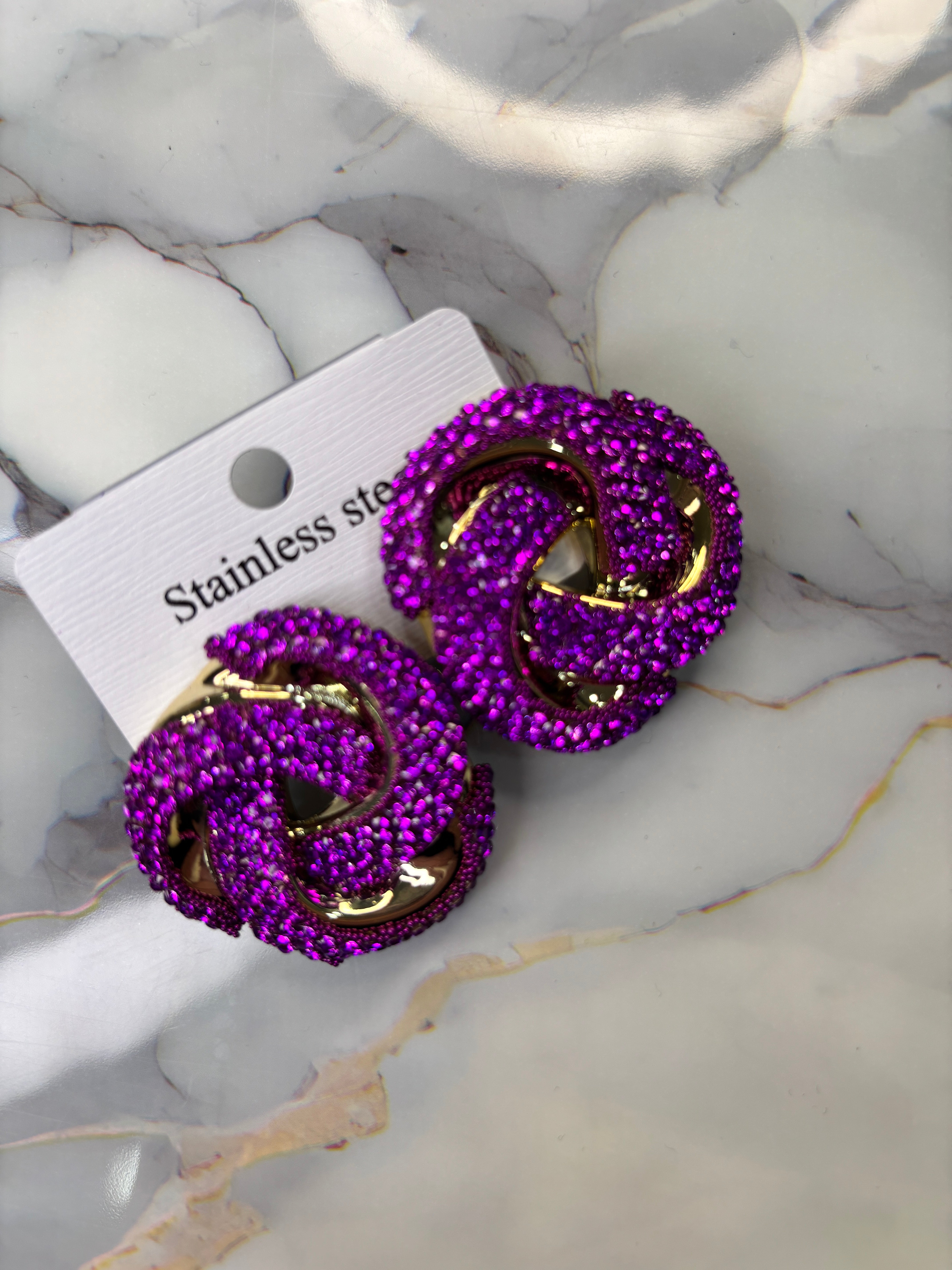 ORECCHINI INTRECCIO BRILLANTINI