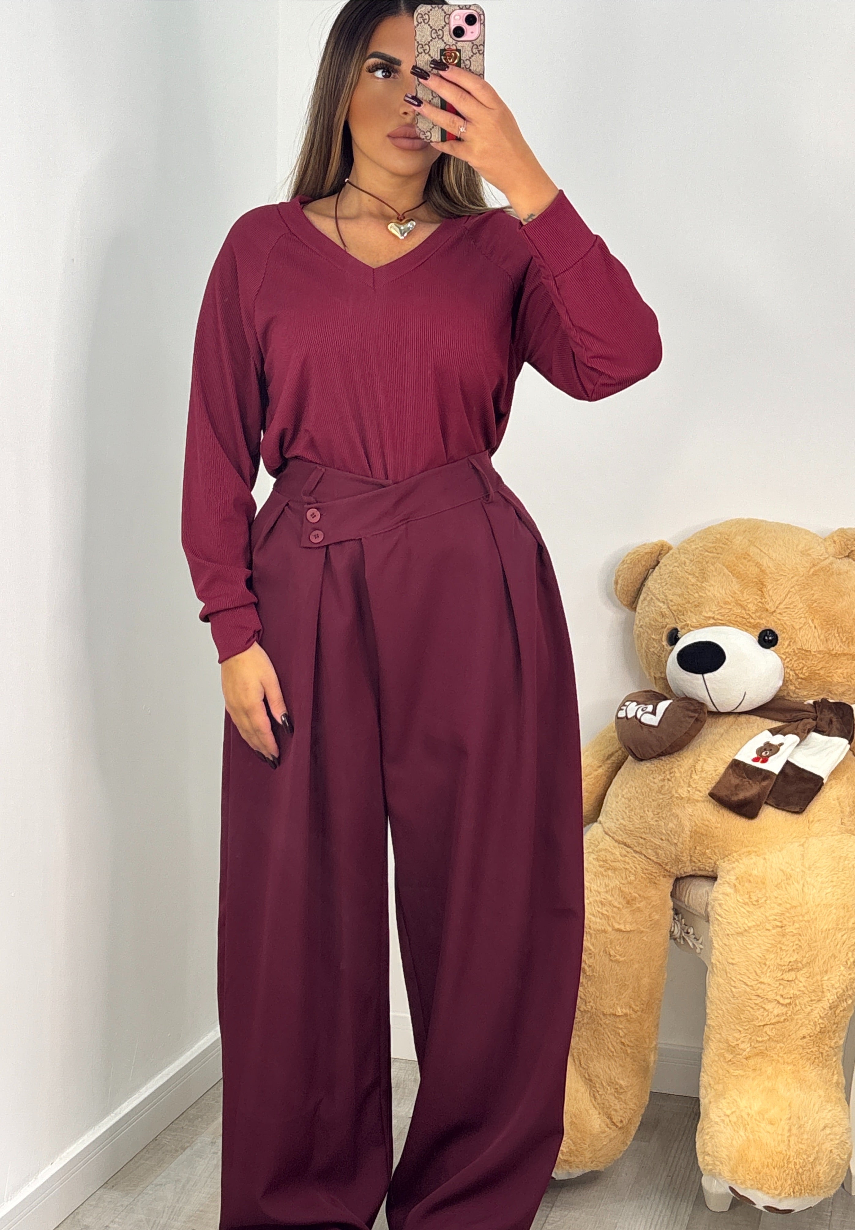 PANTALONE TRASVERSALE BORDEAUX