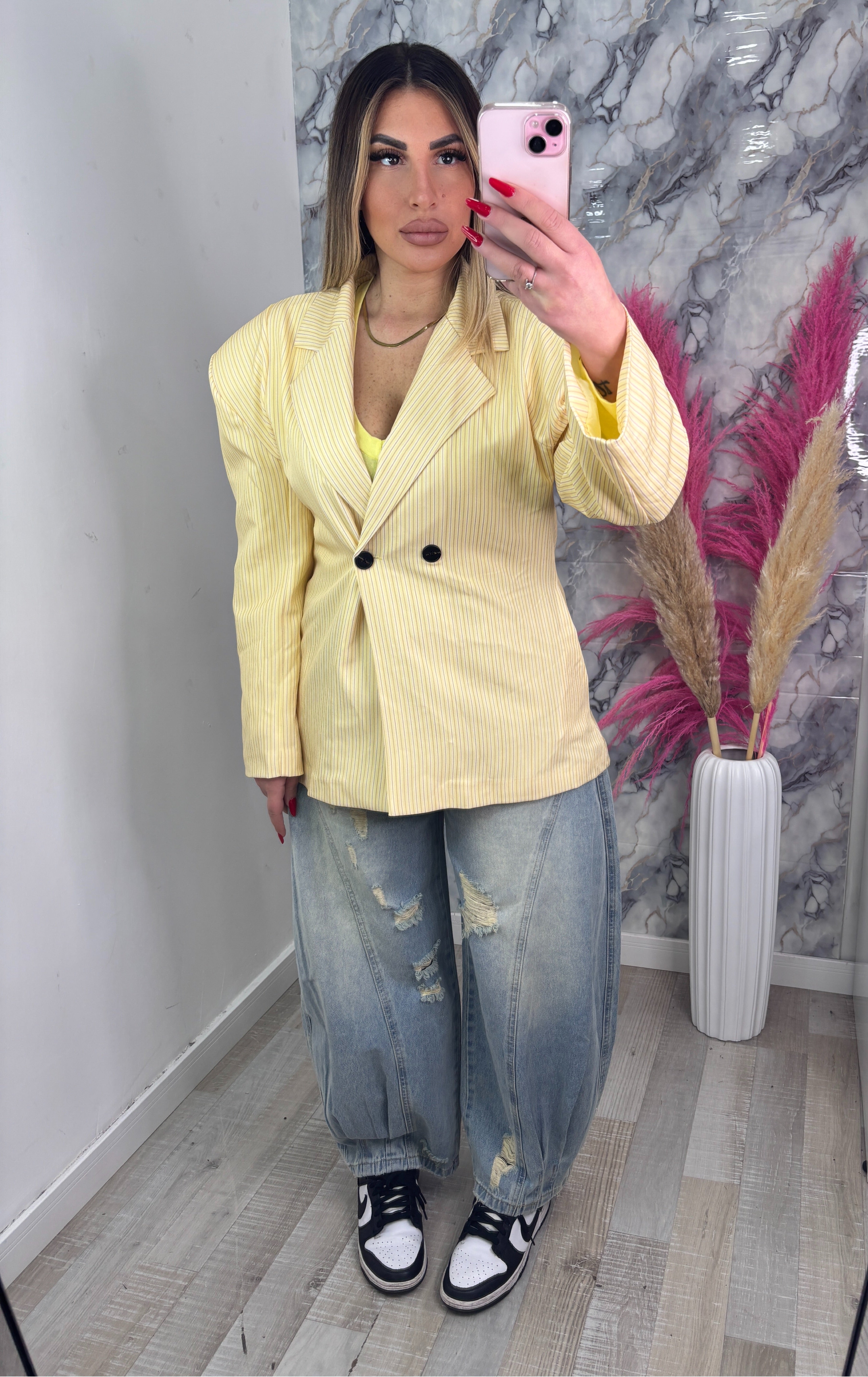 GIACCA RIGHE - GIALLO