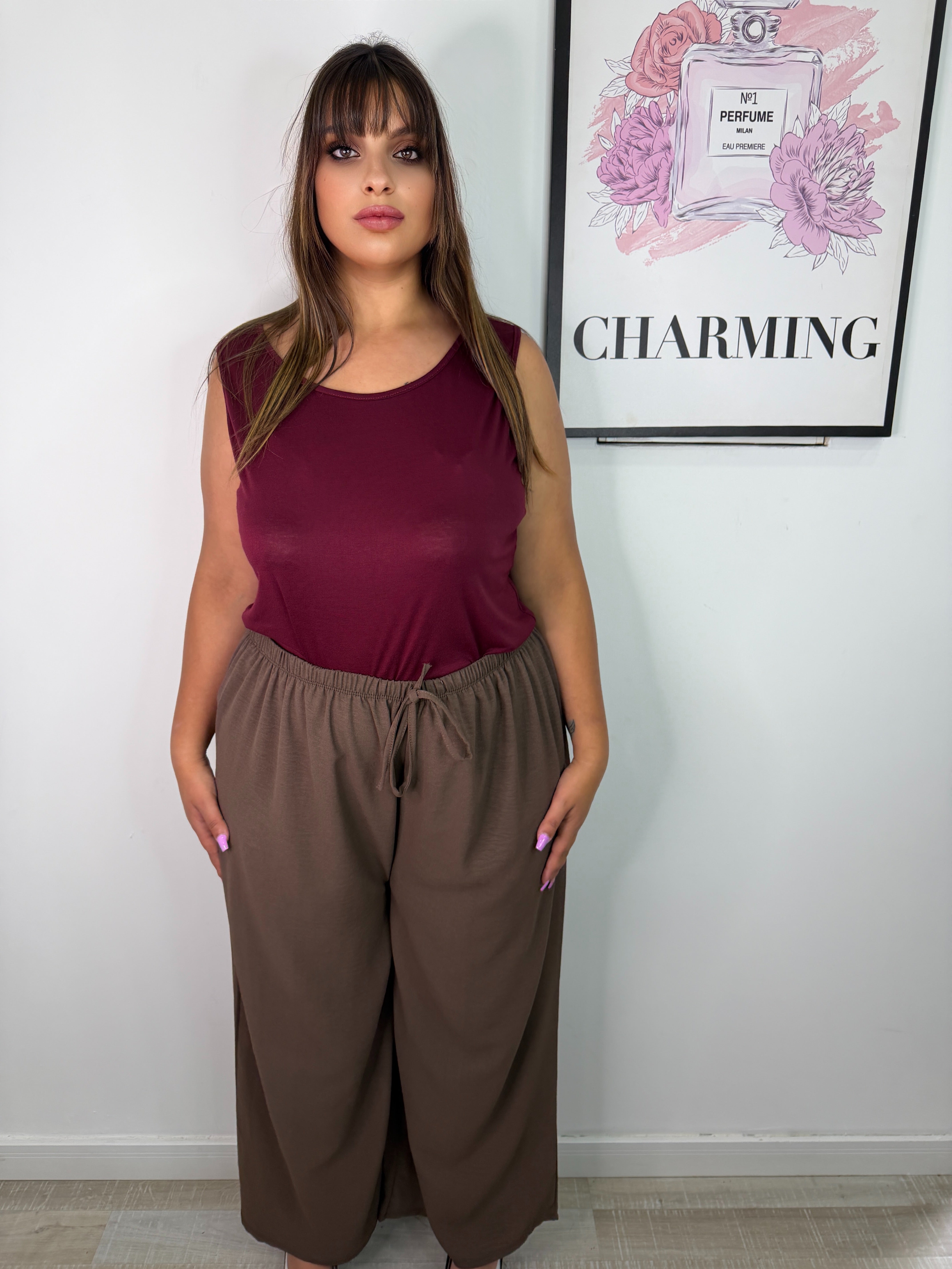 PANTALONE CURVY CIOCCOLATO