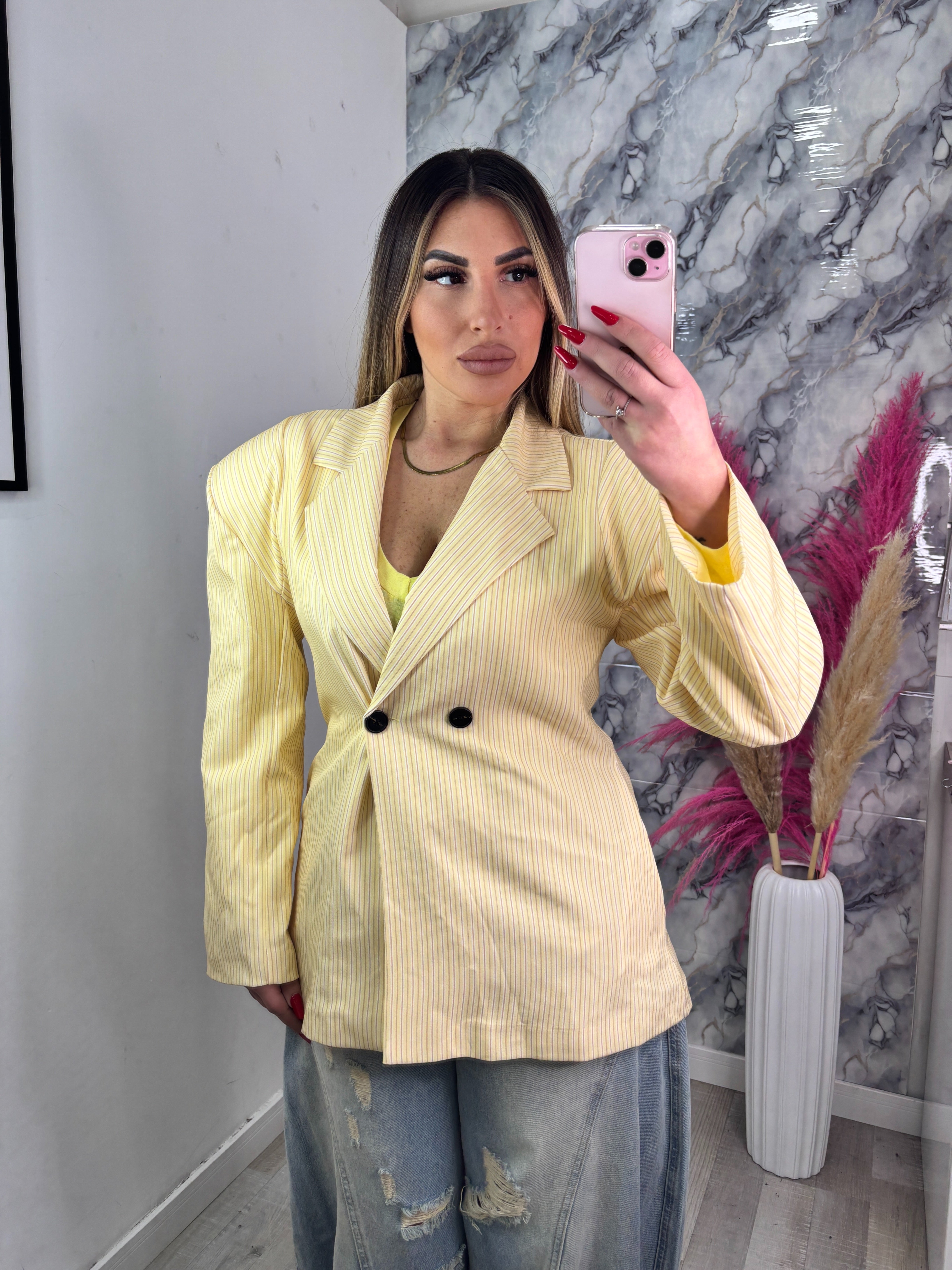 GIACCA RIGHE - GIALLO