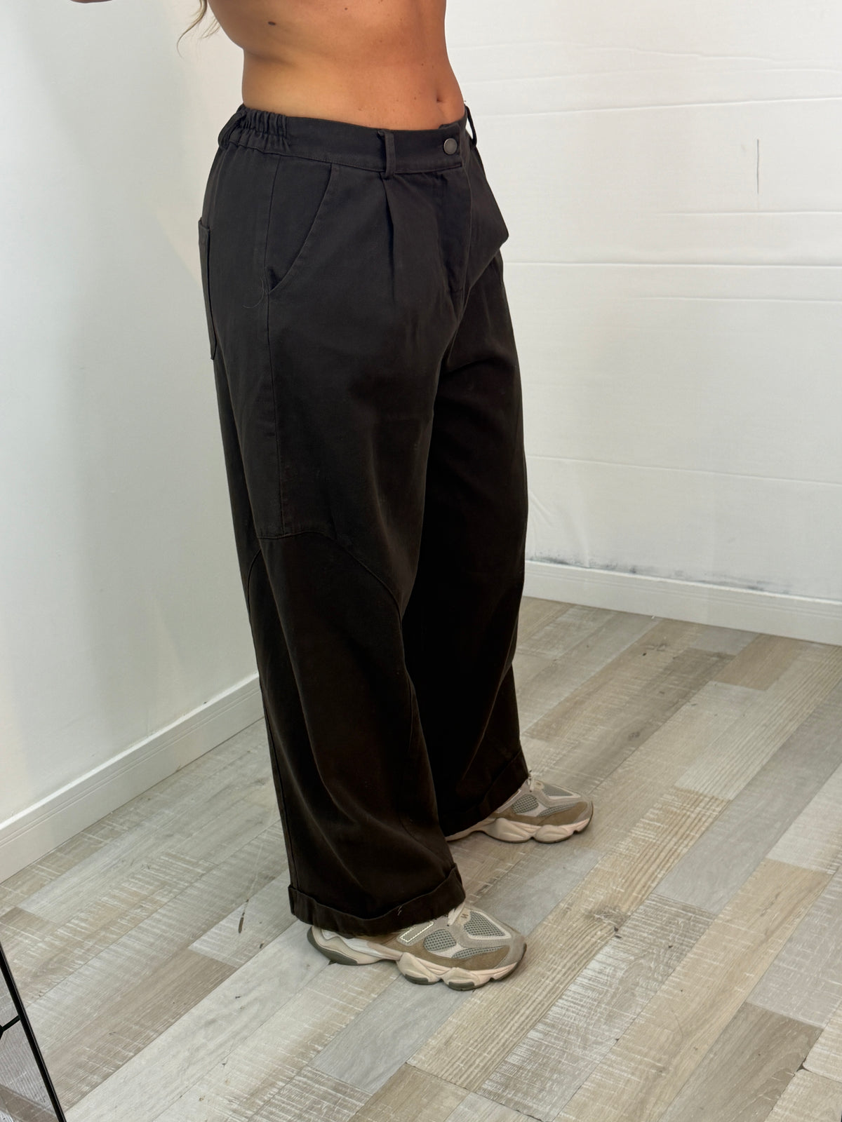 JEANS WIDE LEG - CIOCCOLATO