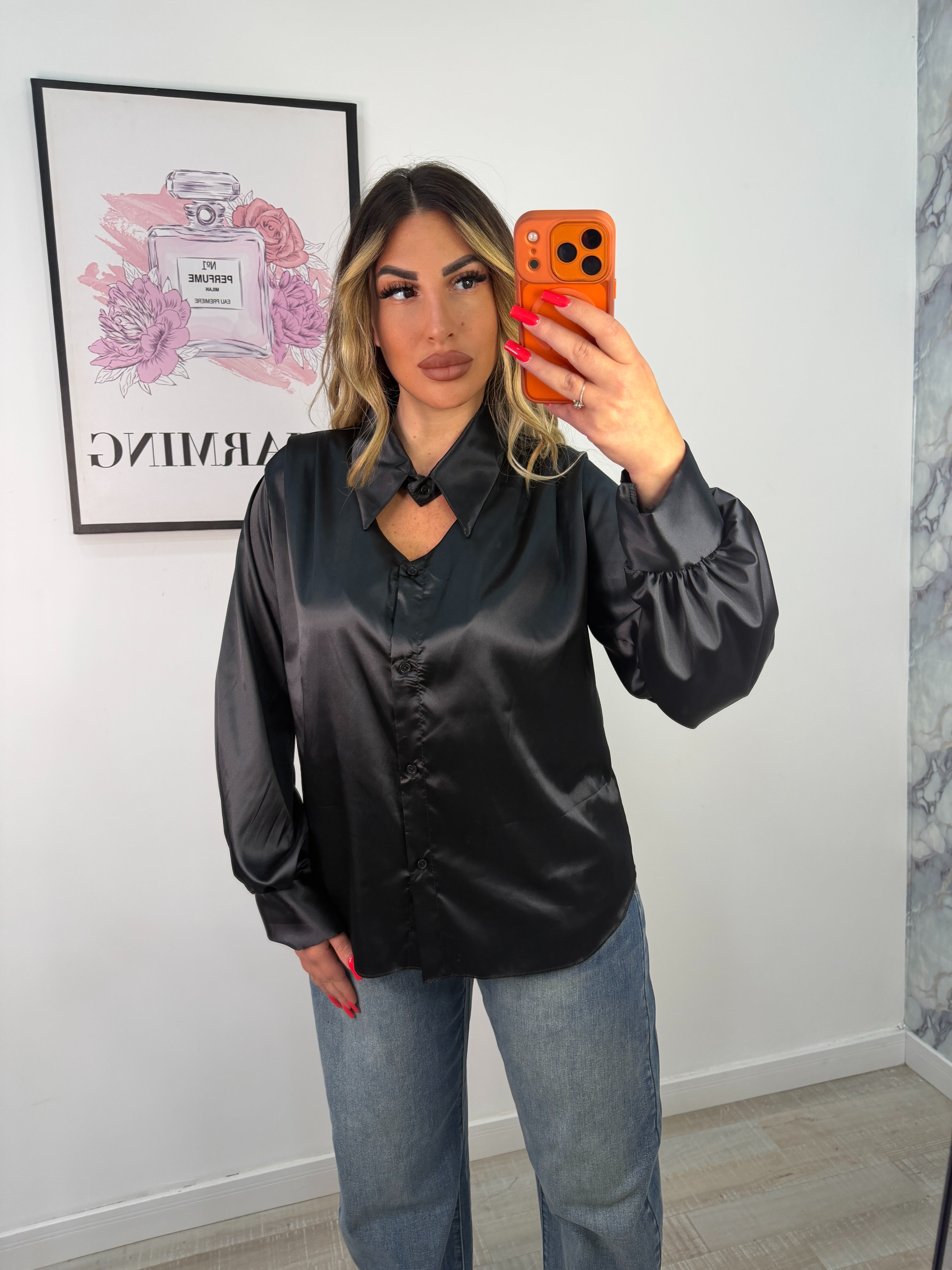 CAMICIA SCOLLO RASO