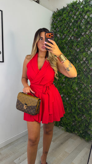 VESTITO A PORTAFOGLIO ROSSO