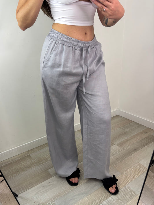 PANTALONE LINO GRIGIO