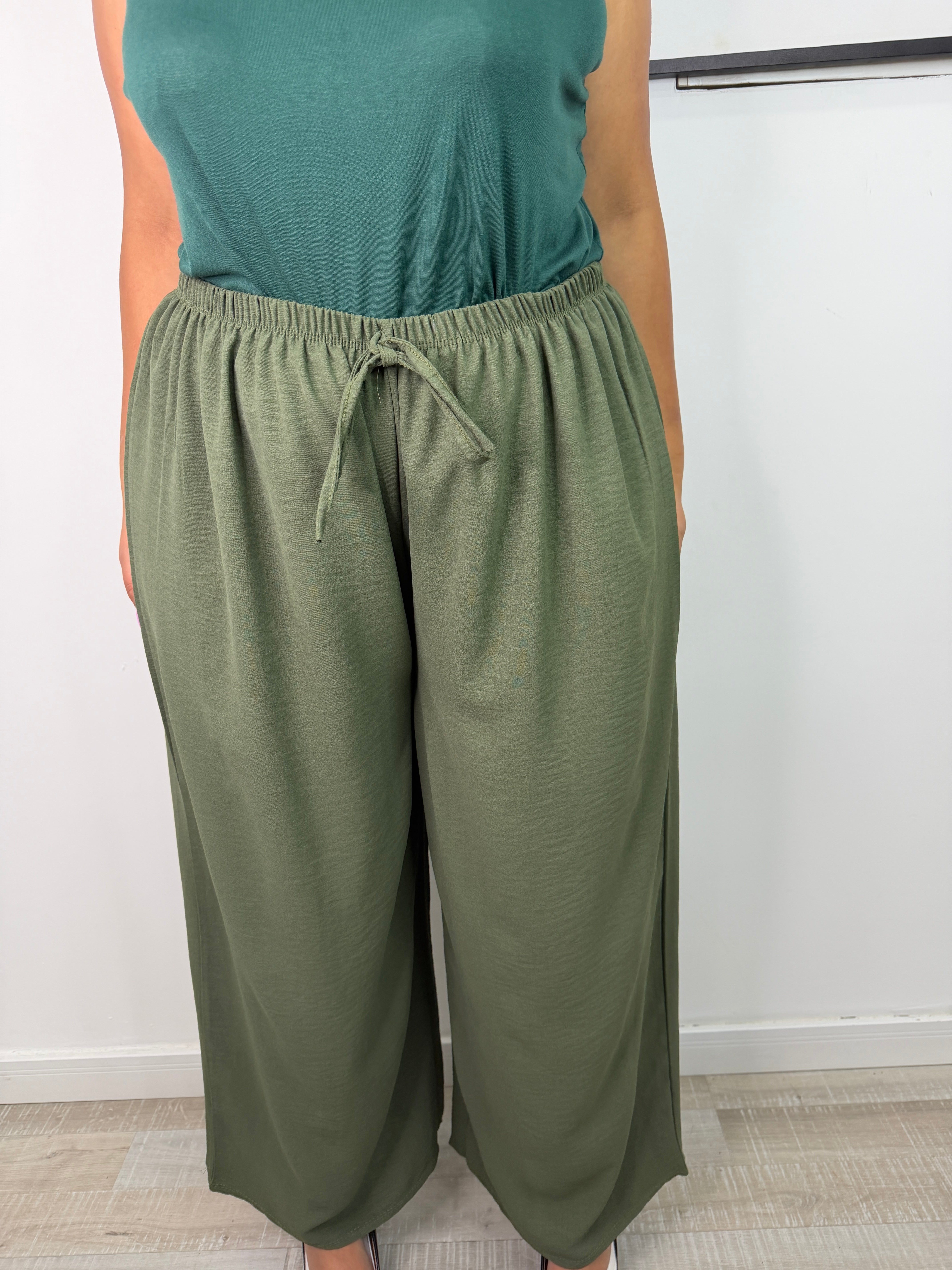 PANTALONE CURVY VERDE MILITARE