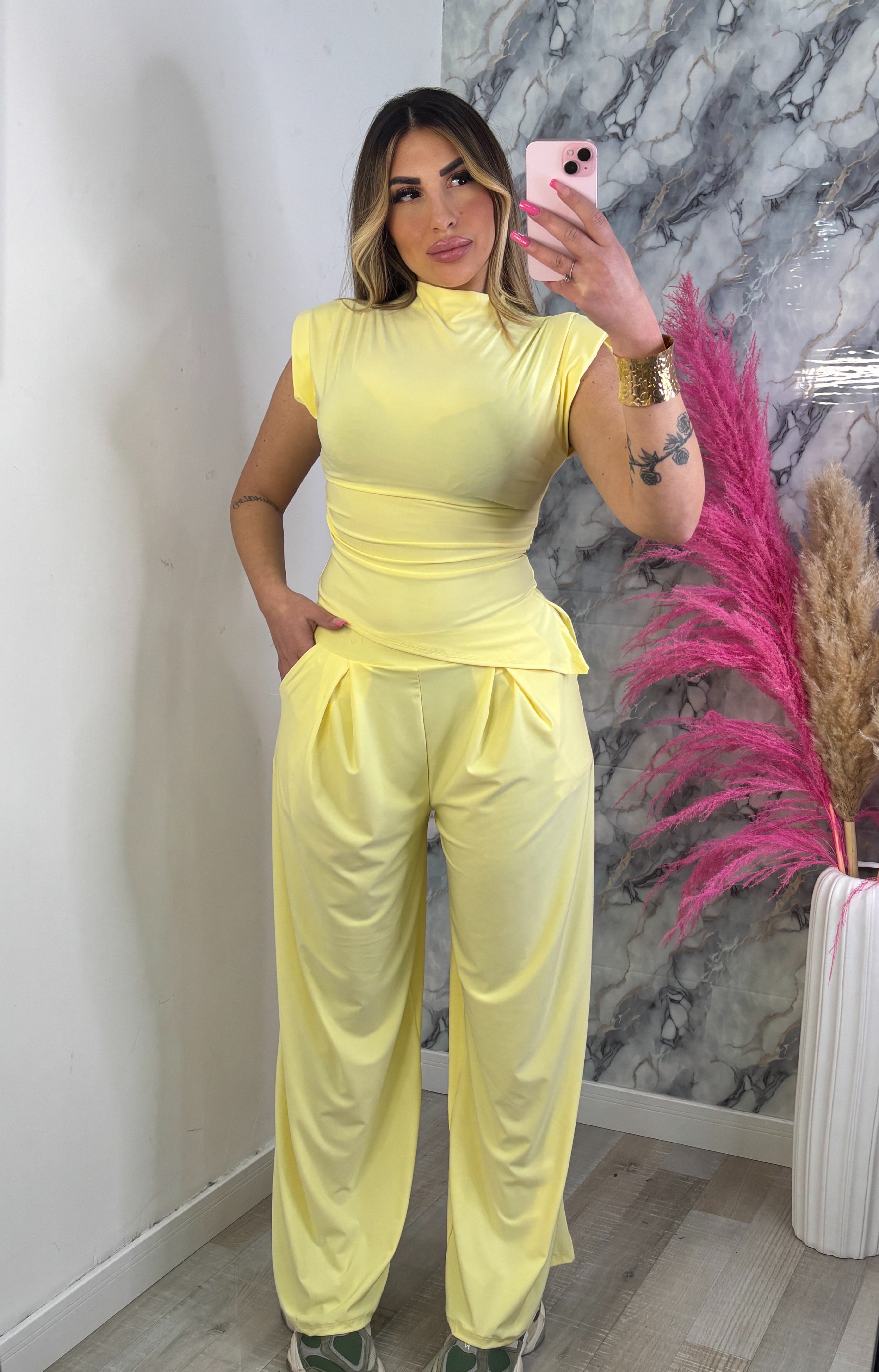 COORDINATO SARAH GIALLO PASTELLO