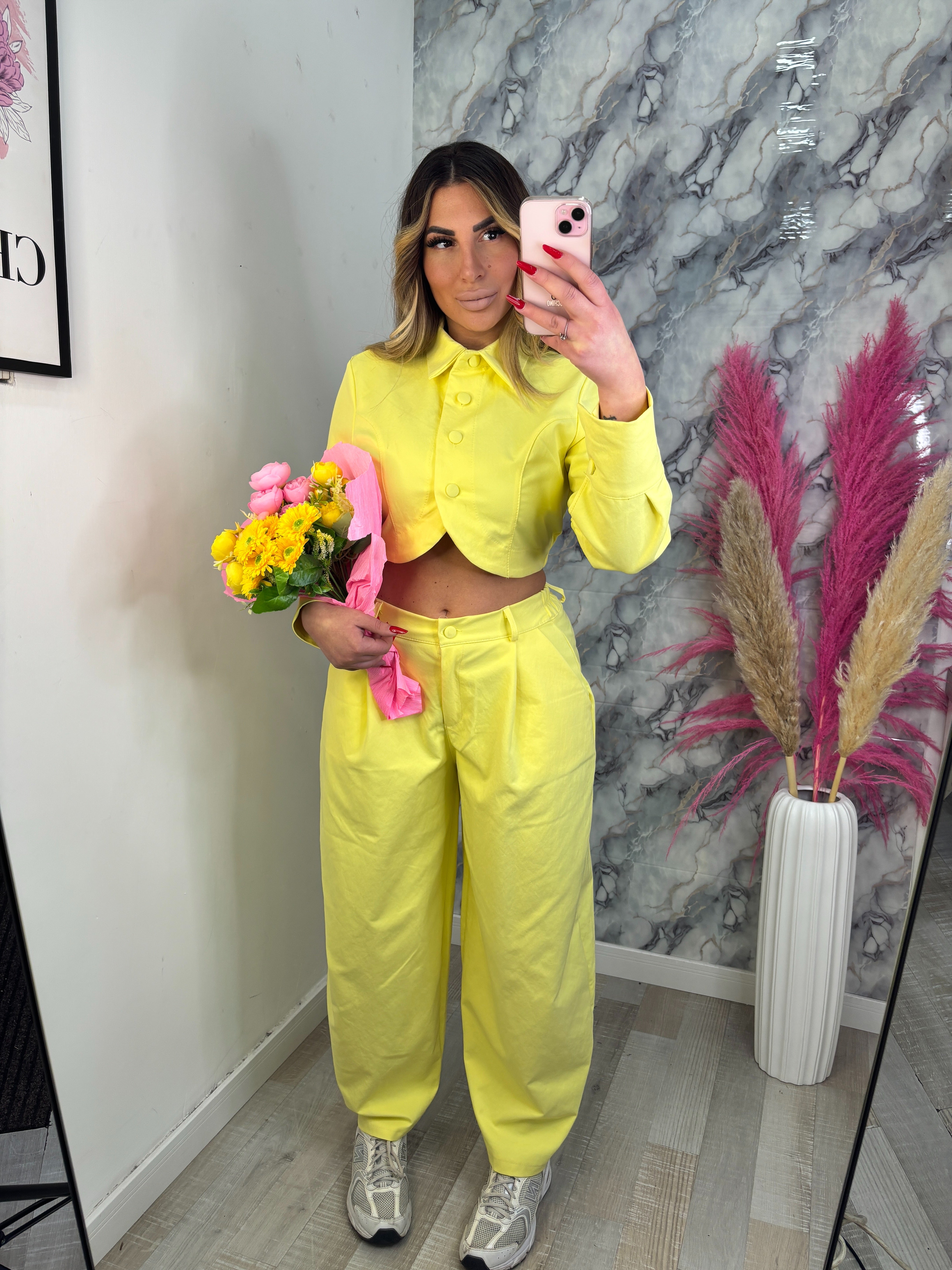 COORDINATO JEANS GIALLO