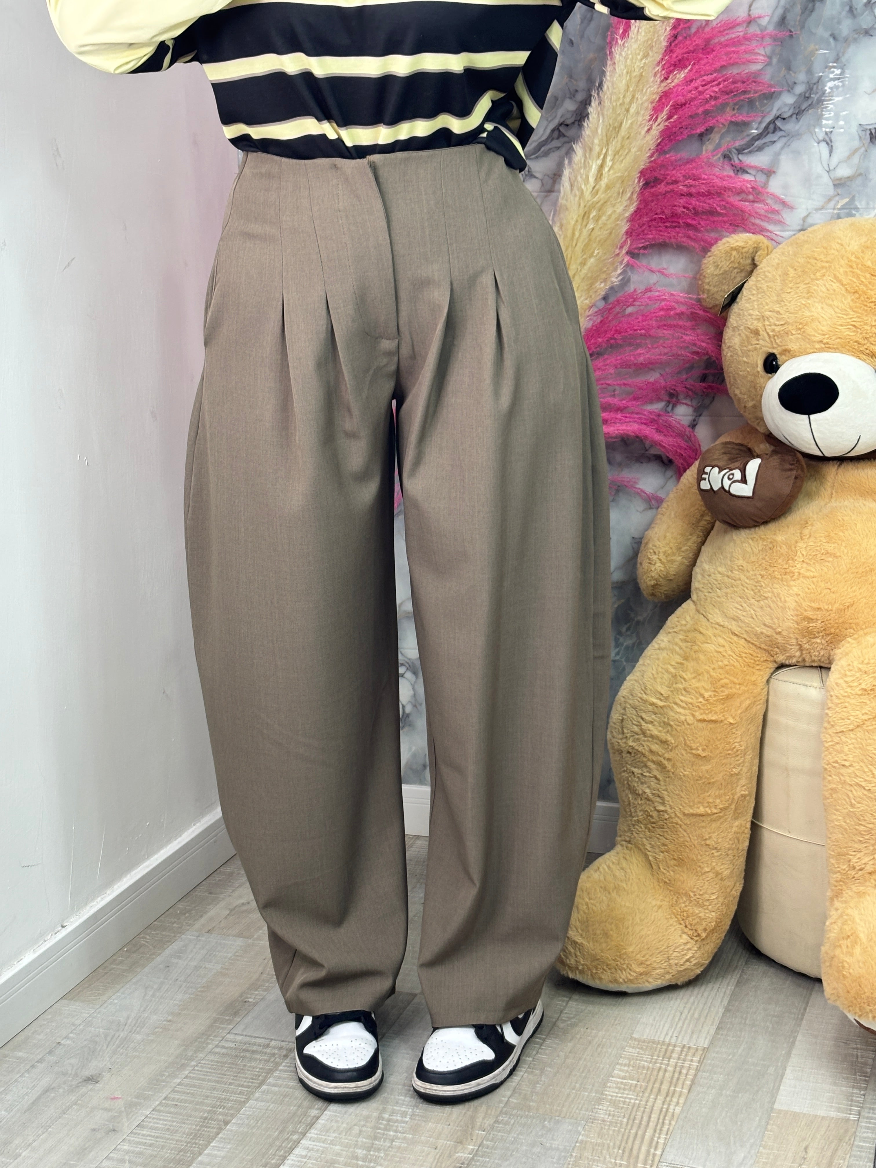 PANTALONE BALLON ZIP TORTORA