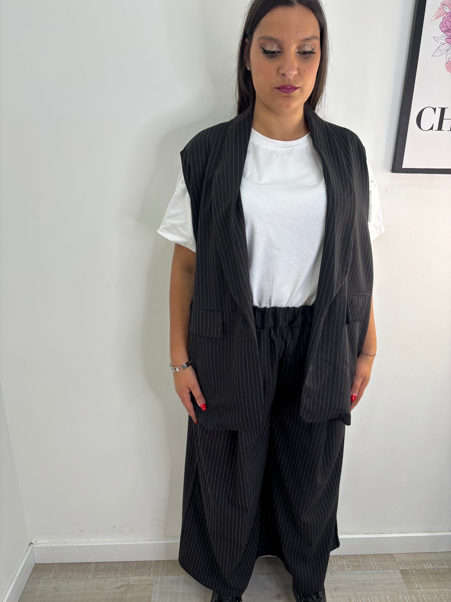 COMPLETO GILET GESSATO CURVY