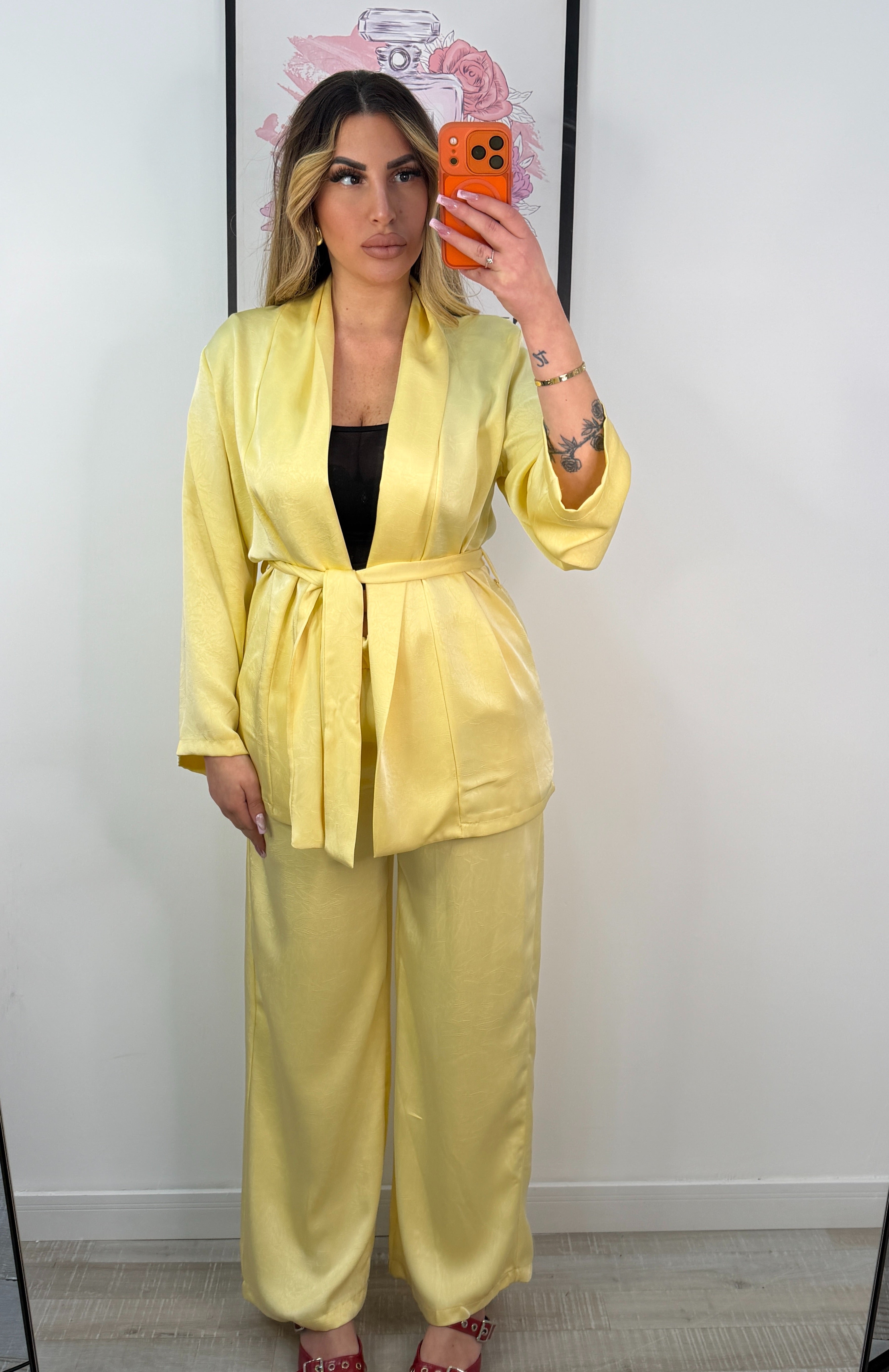 COORDINATO SATIN GIALLO