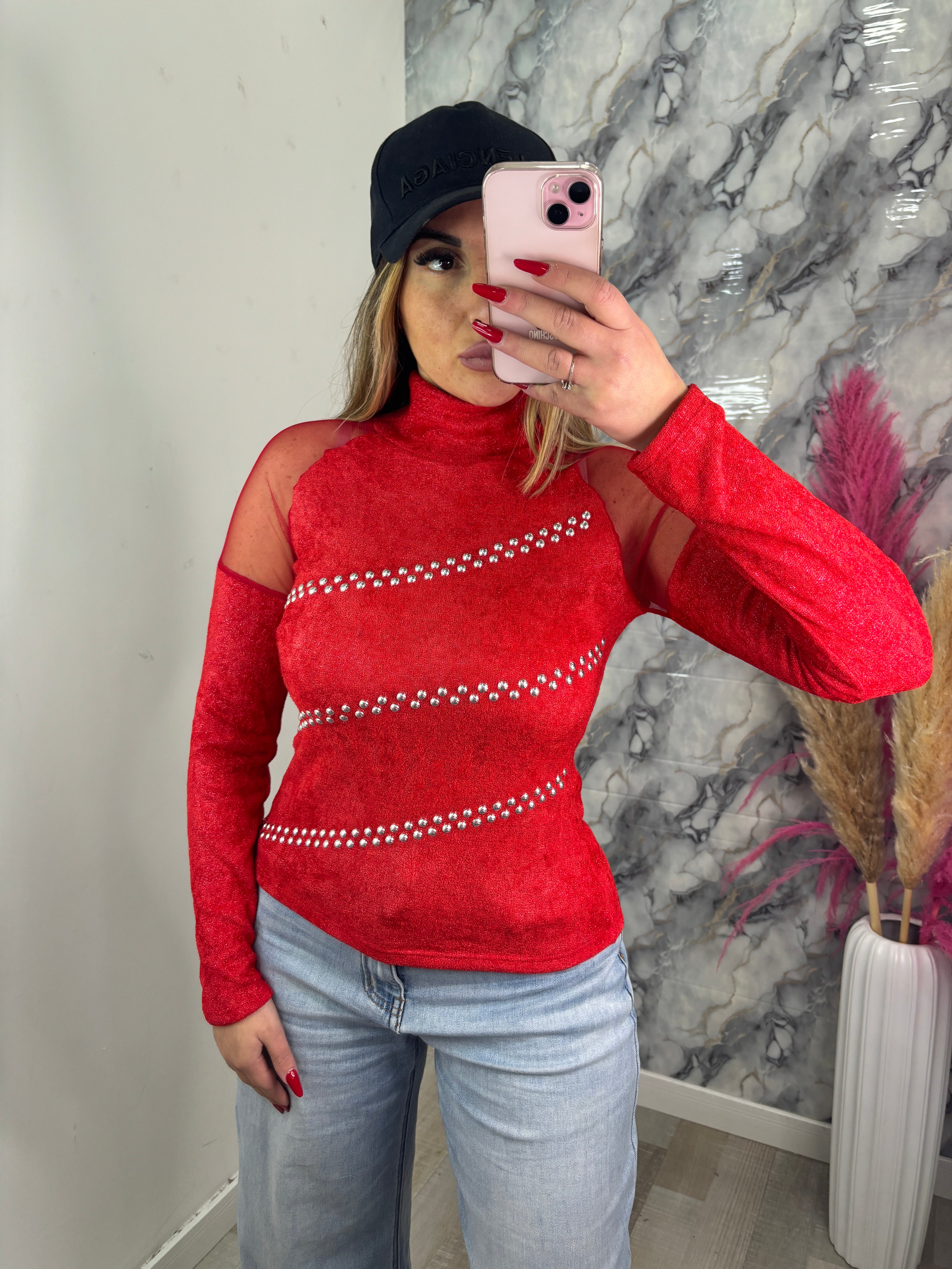 MAGLIA ROSSA BRILLANTINI