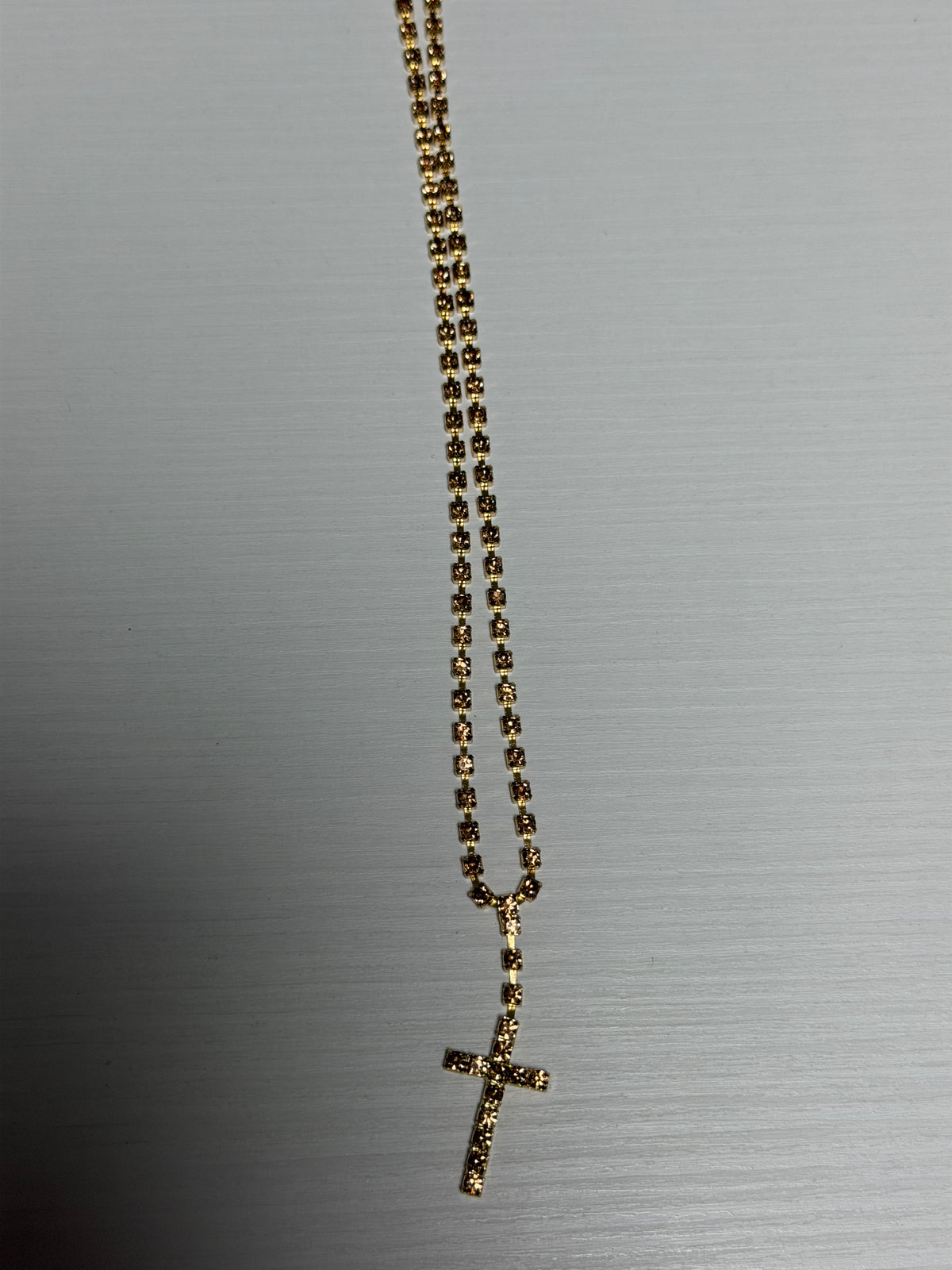 COLLANA CROCE BRILLANTINI ORO
