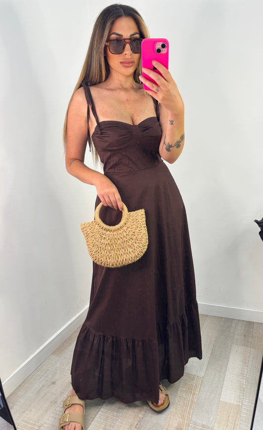 DRESS AMBRA CIOCCOLATO