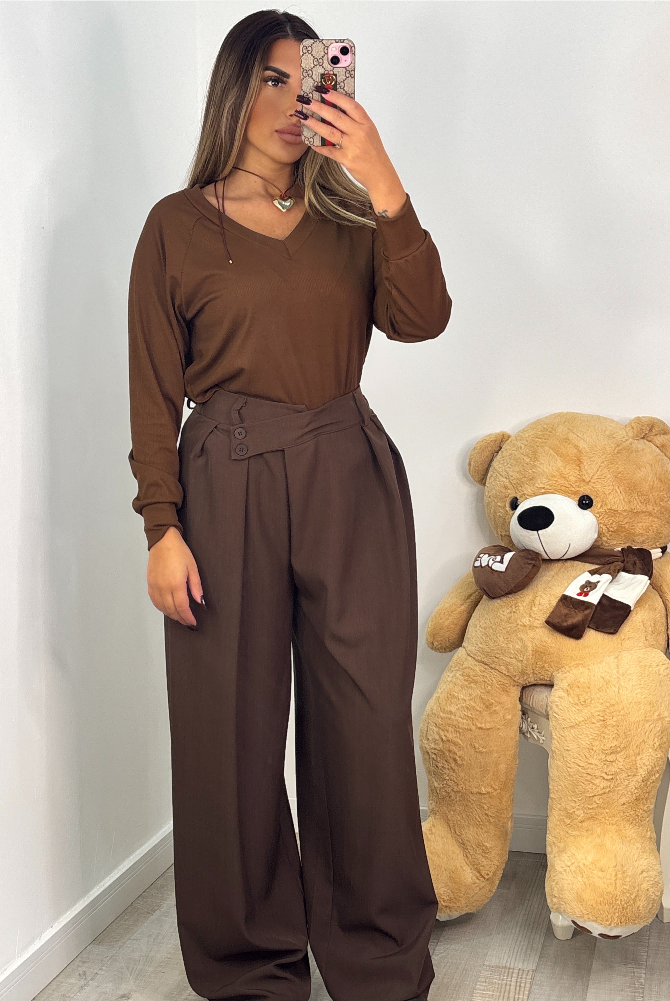 PANTALONE TRASVERSALE MARRONE