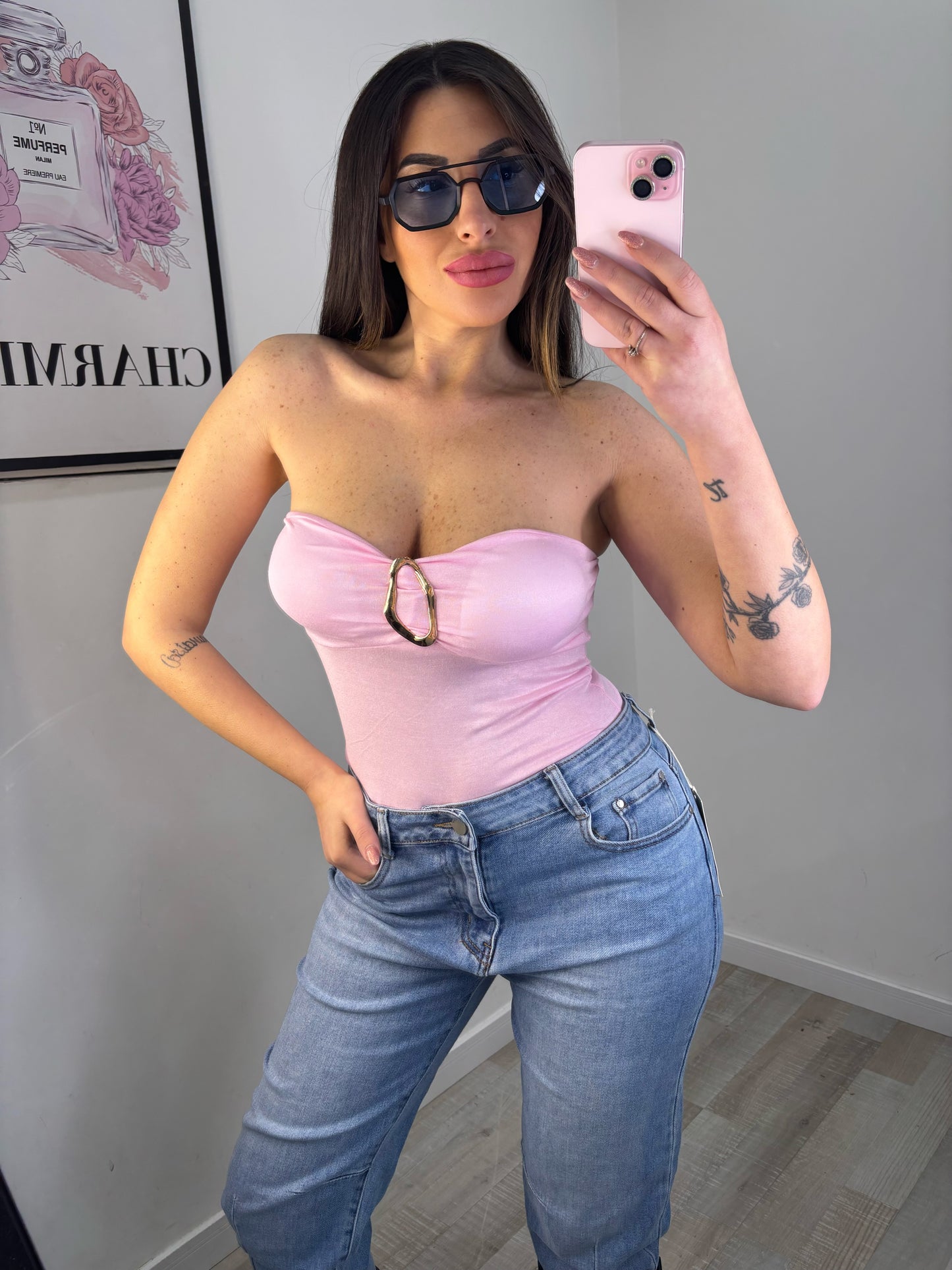 BODY FIBBIA ROSA
