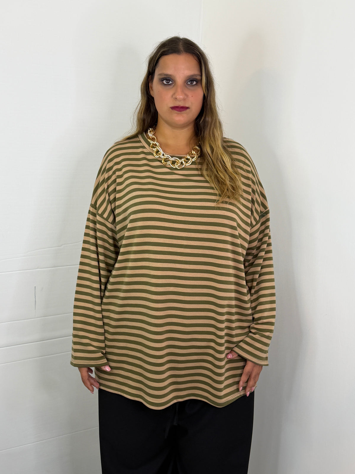 MAGLIA RIGHE CURVY