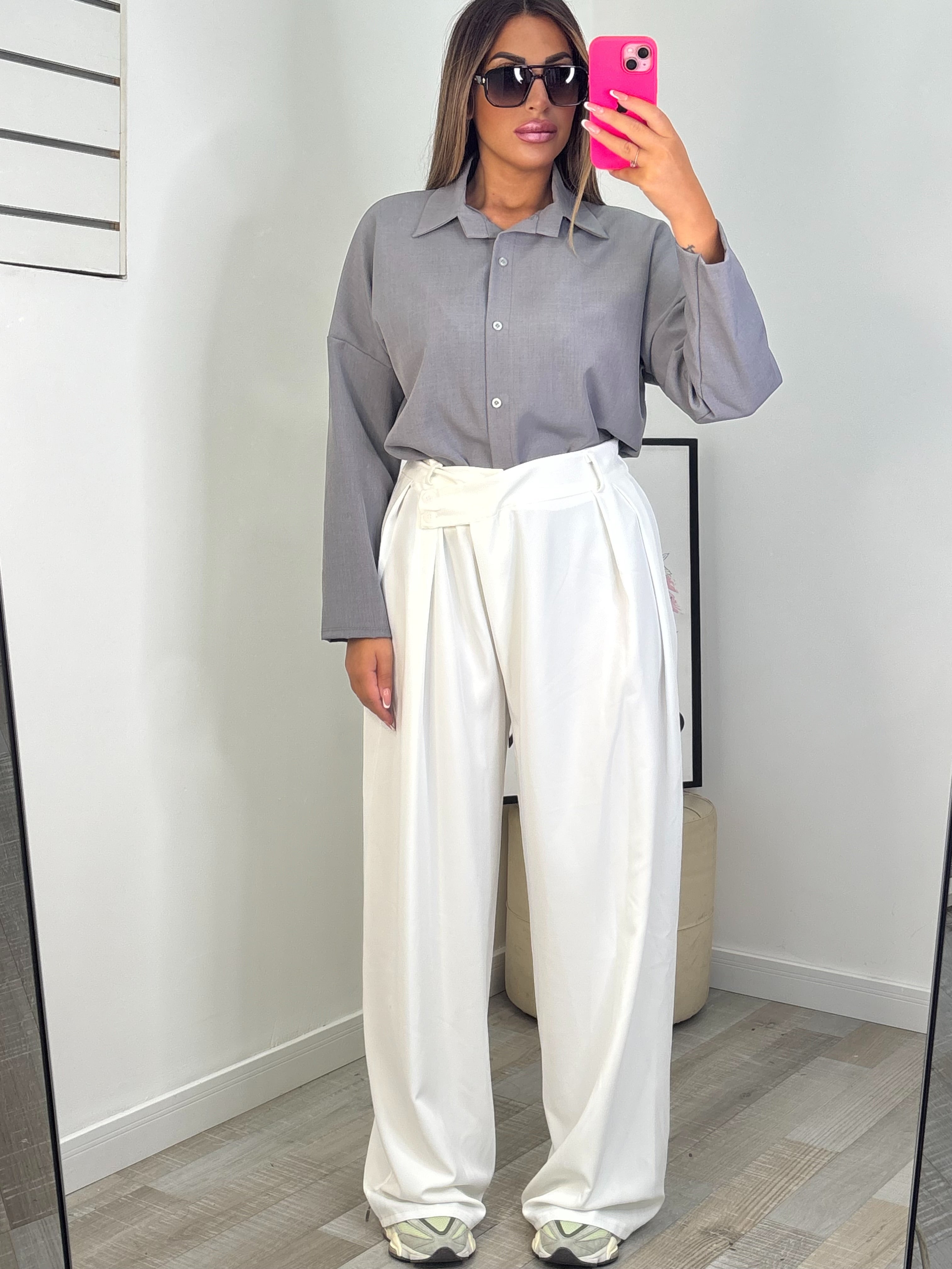 PANTALONE TRASVERSALE BIANCO