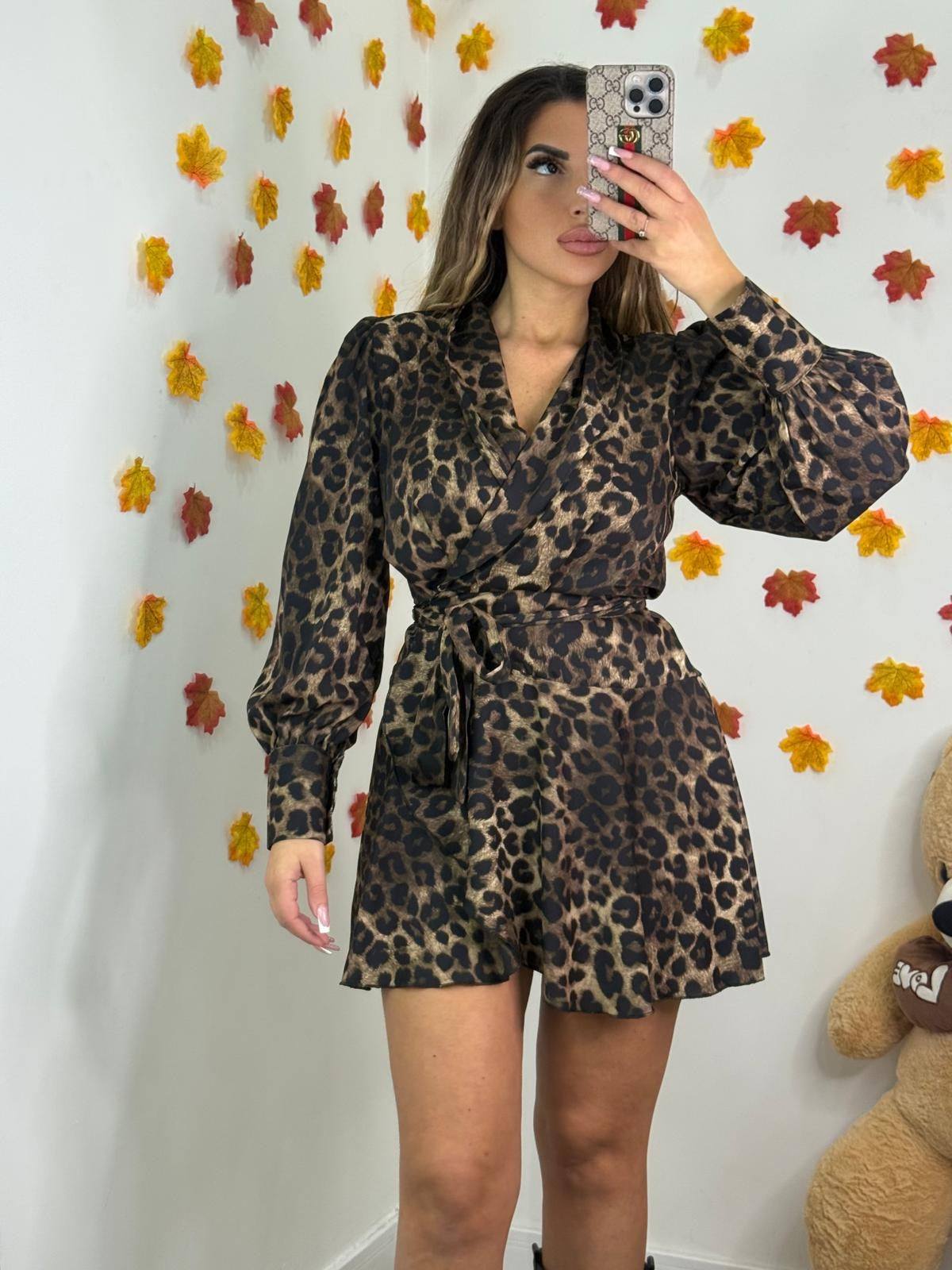 DRESS PORTAFOGLIO LEOPARDATO