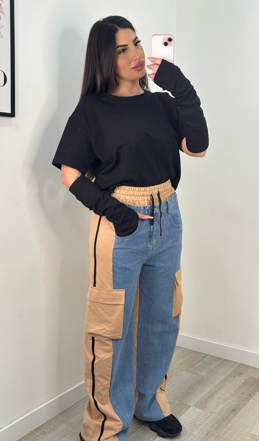 JEANS TUTA BEIGE