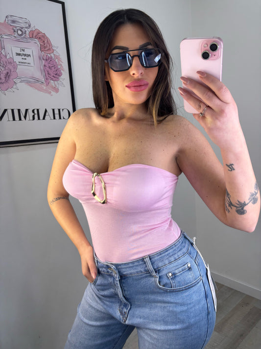 BODY FIBBIA ROSA